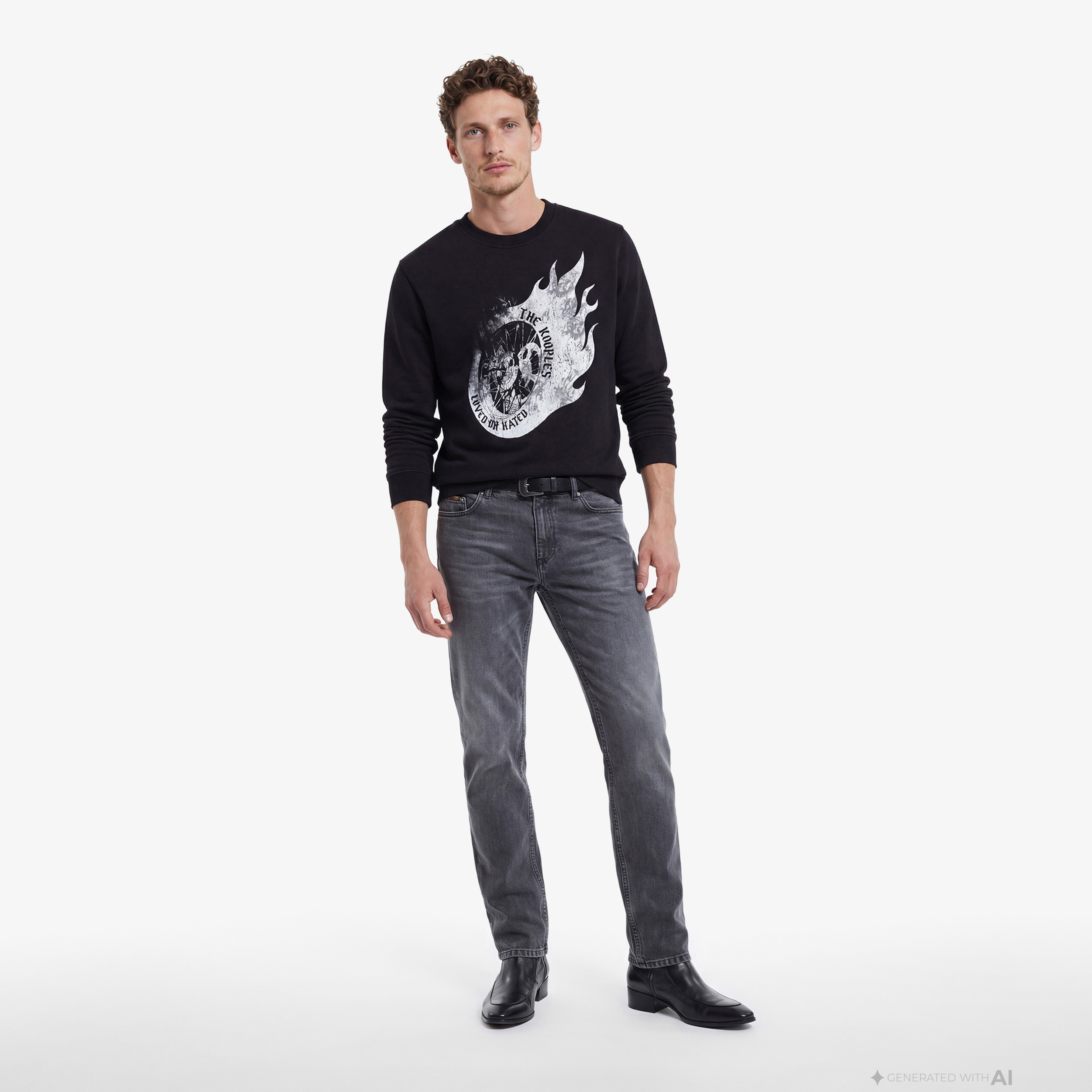 The Kooples Classic Erkek Siyah Sweatshirt