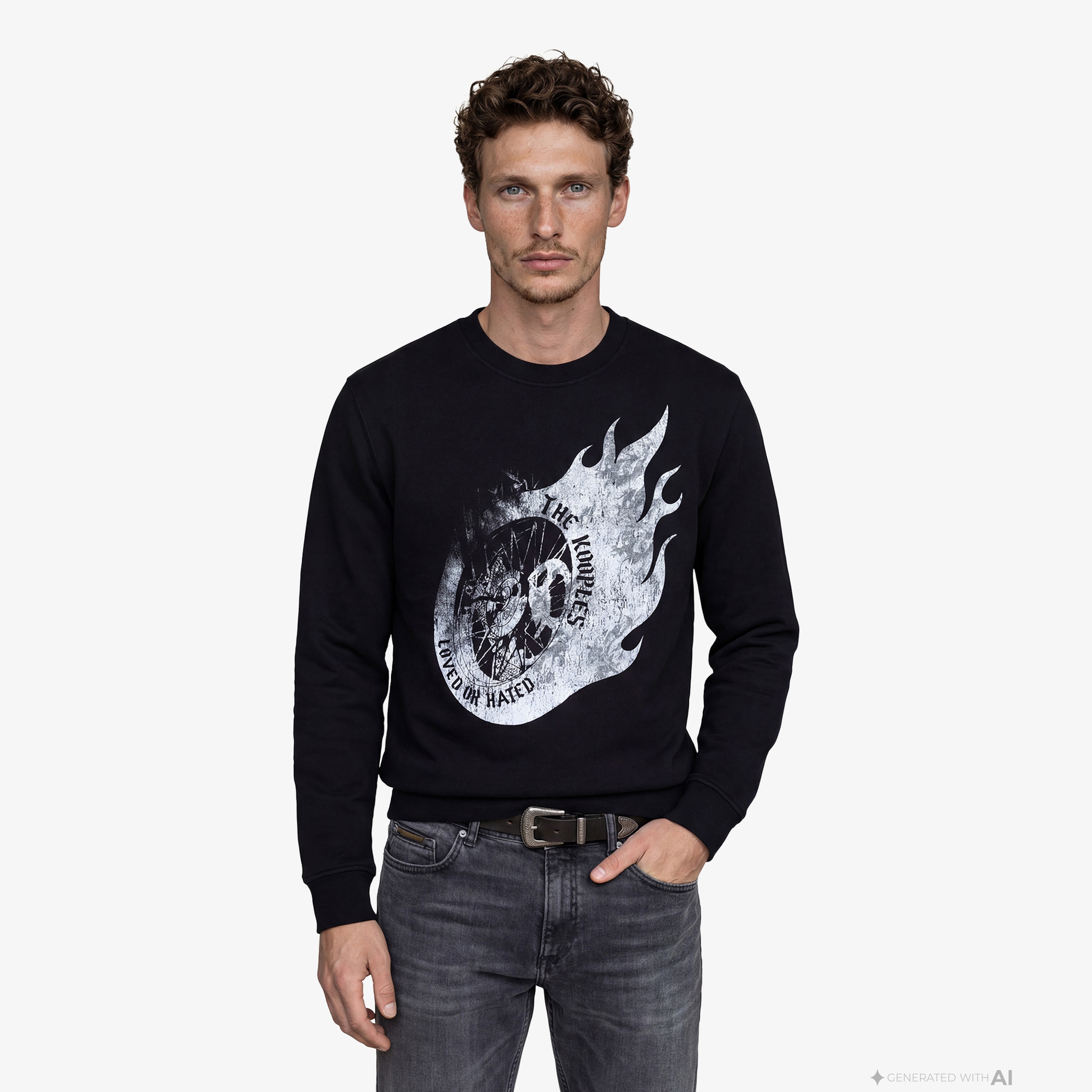 The Kooples Classic Erkek Siyah Sweatshirt