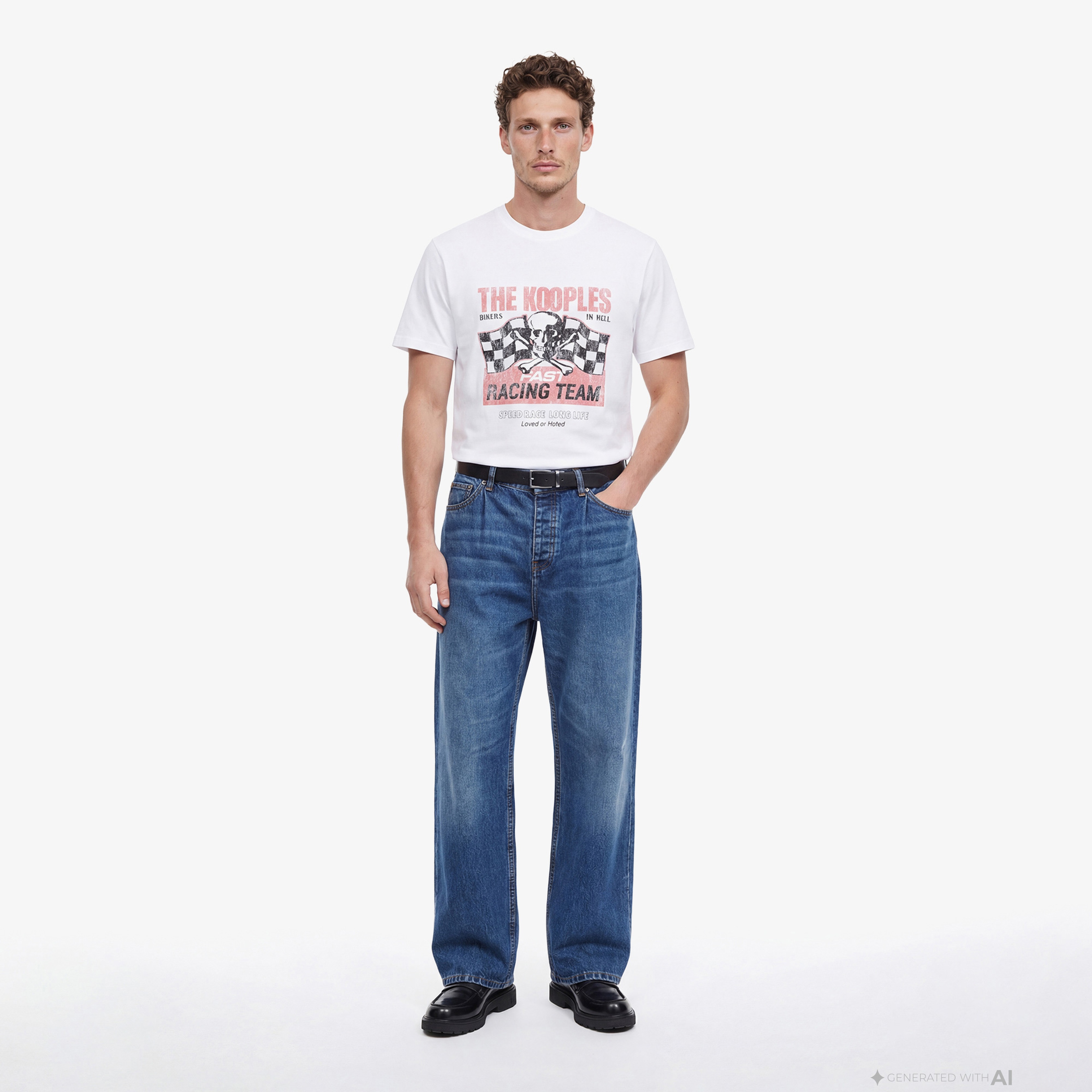 THE KOOPLES ERKEK BİSİKLET YAKA KISA KOLLU BEYAZ T-SHIRT