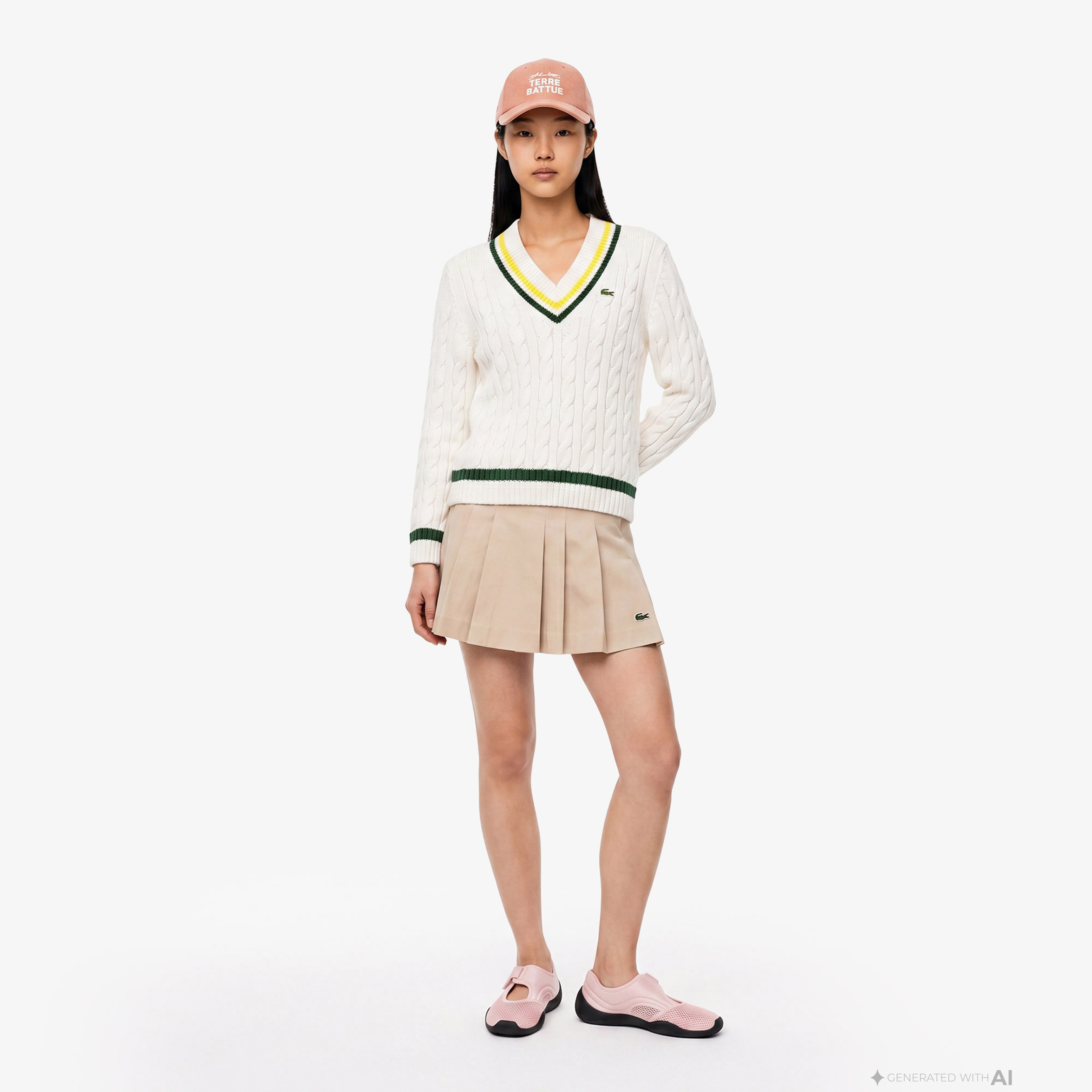 Lacoste Kadın Krem Kazak