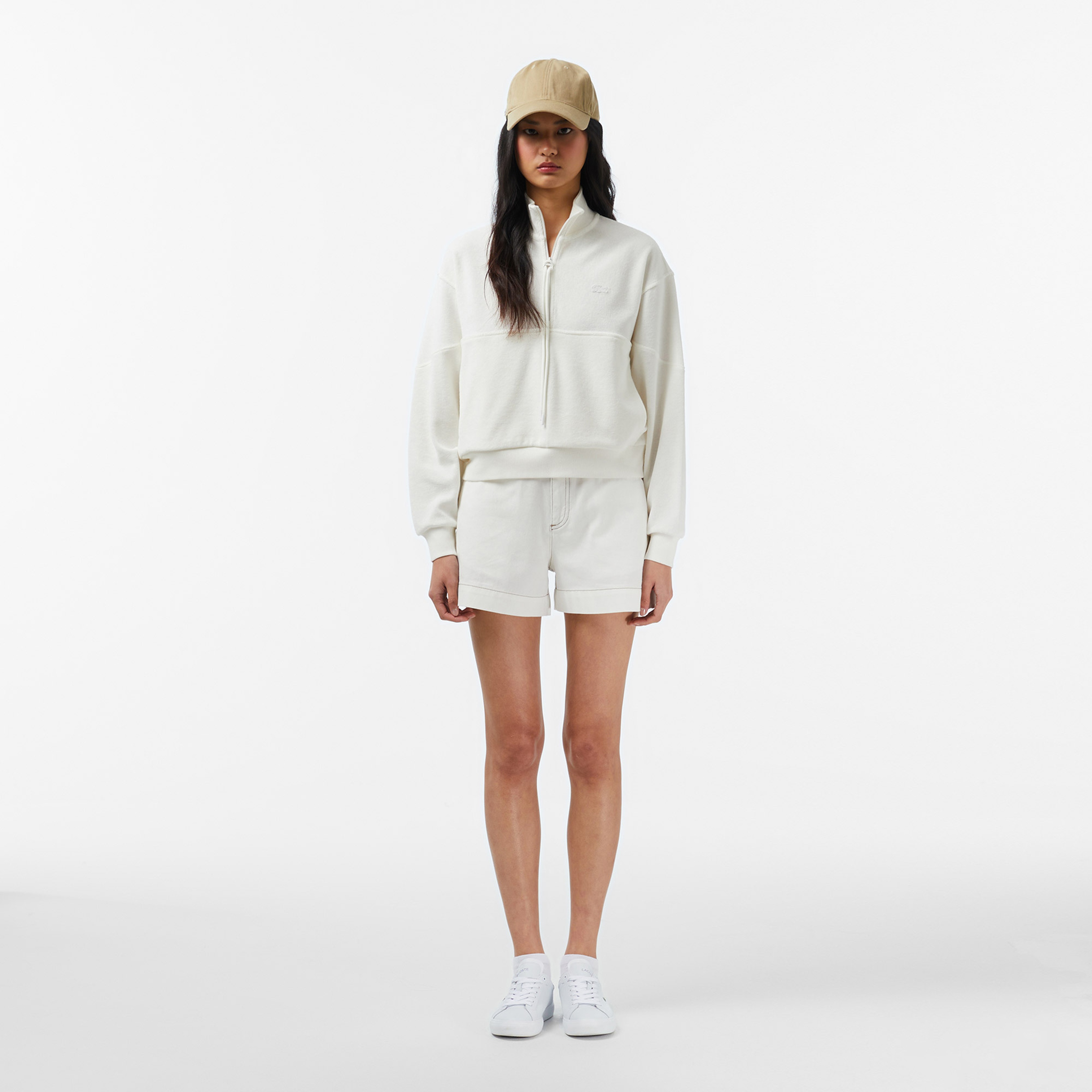 Lacoste Kadın Krem Sweatshirt