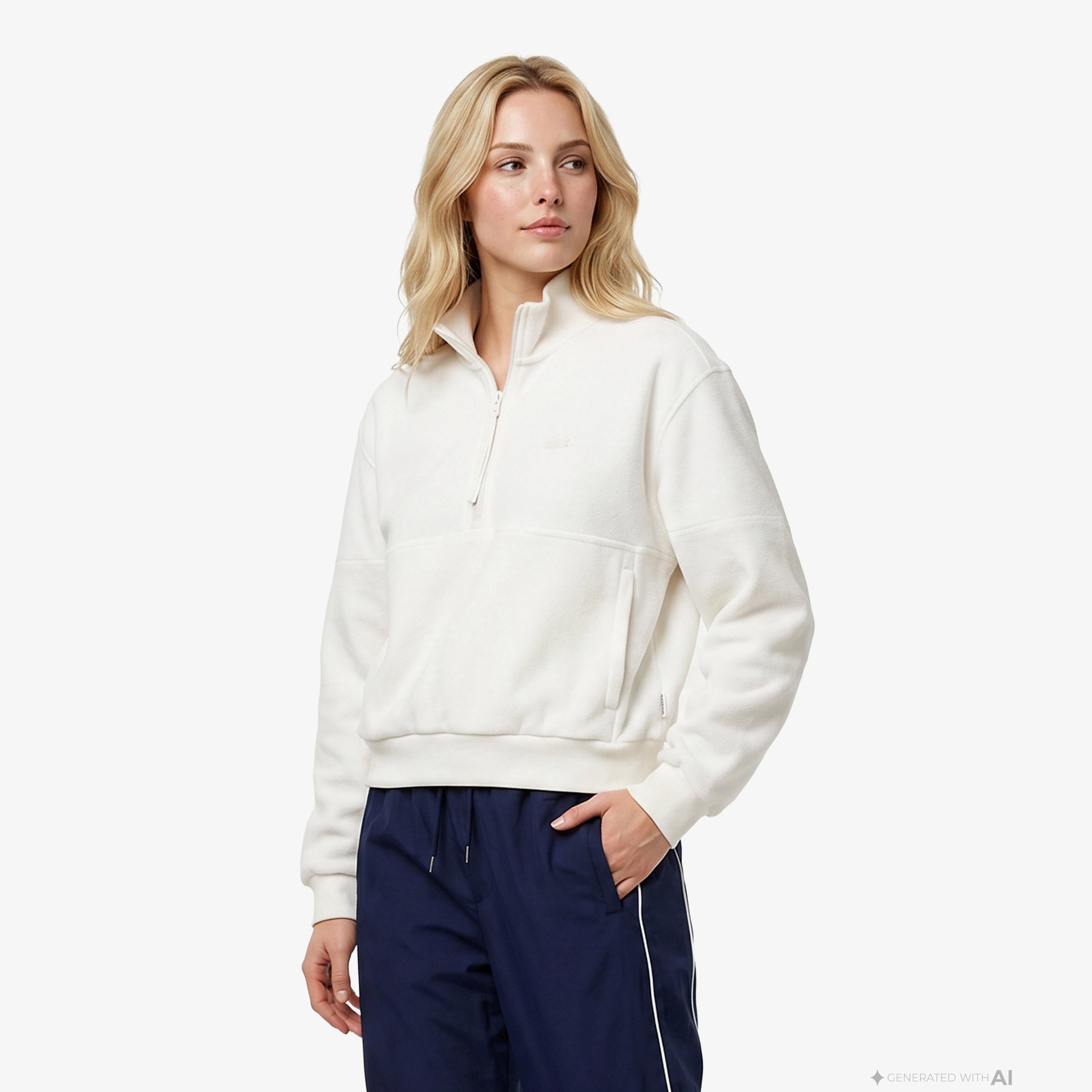 Lacoste Kadın Krem Sweatshirt