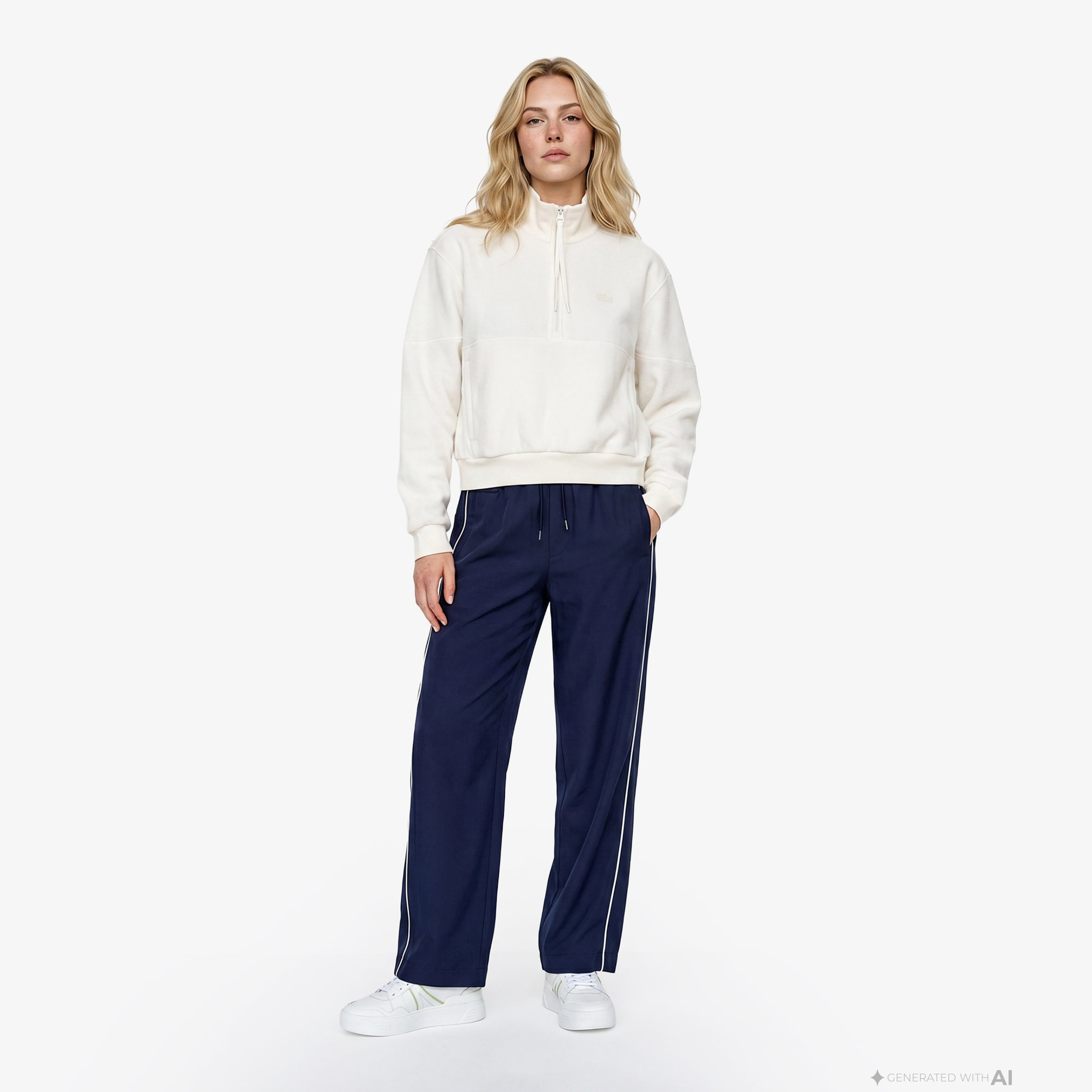 Lacoste Kadın Krem Sweatshirt