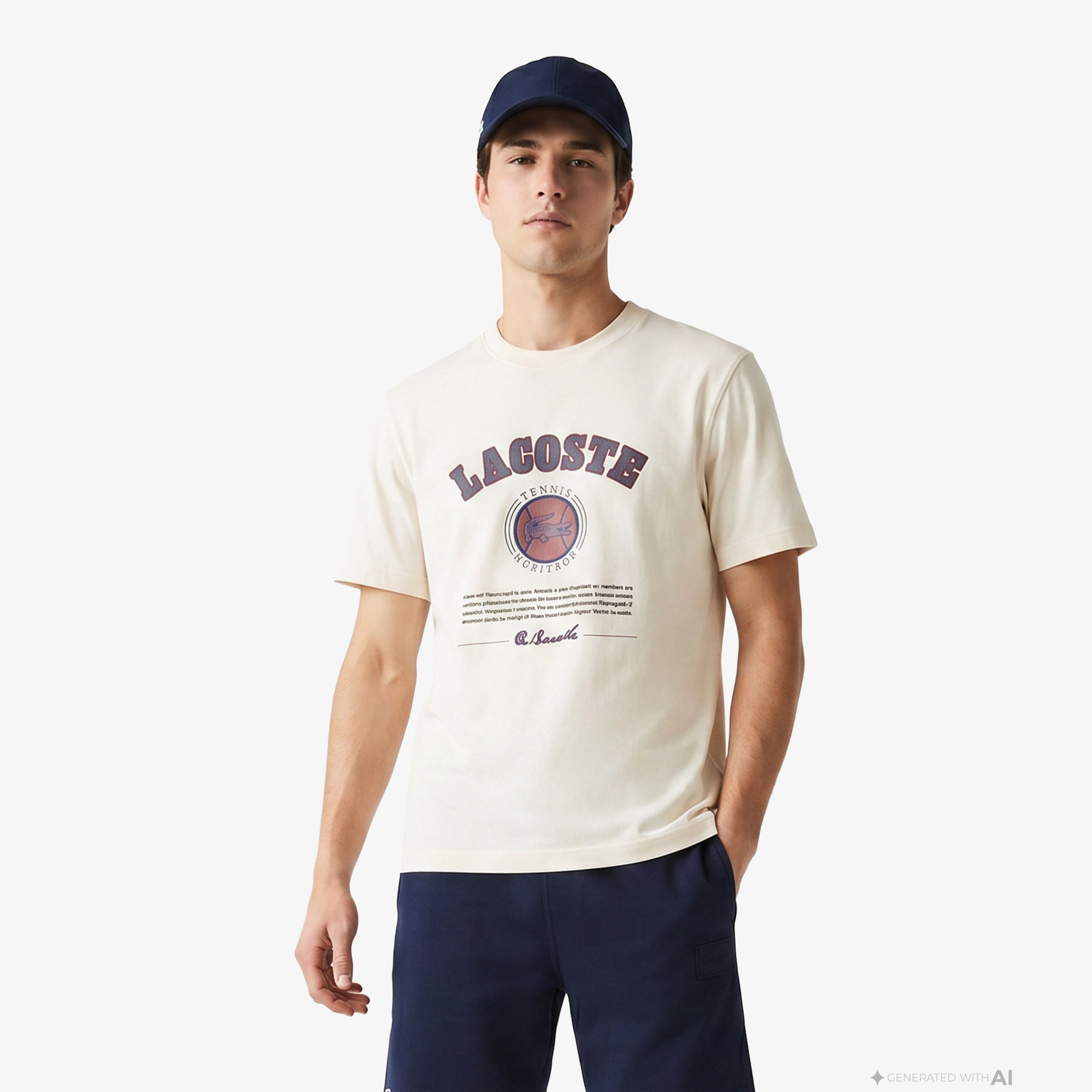 Lacoste Erkek Krem T-Shirt