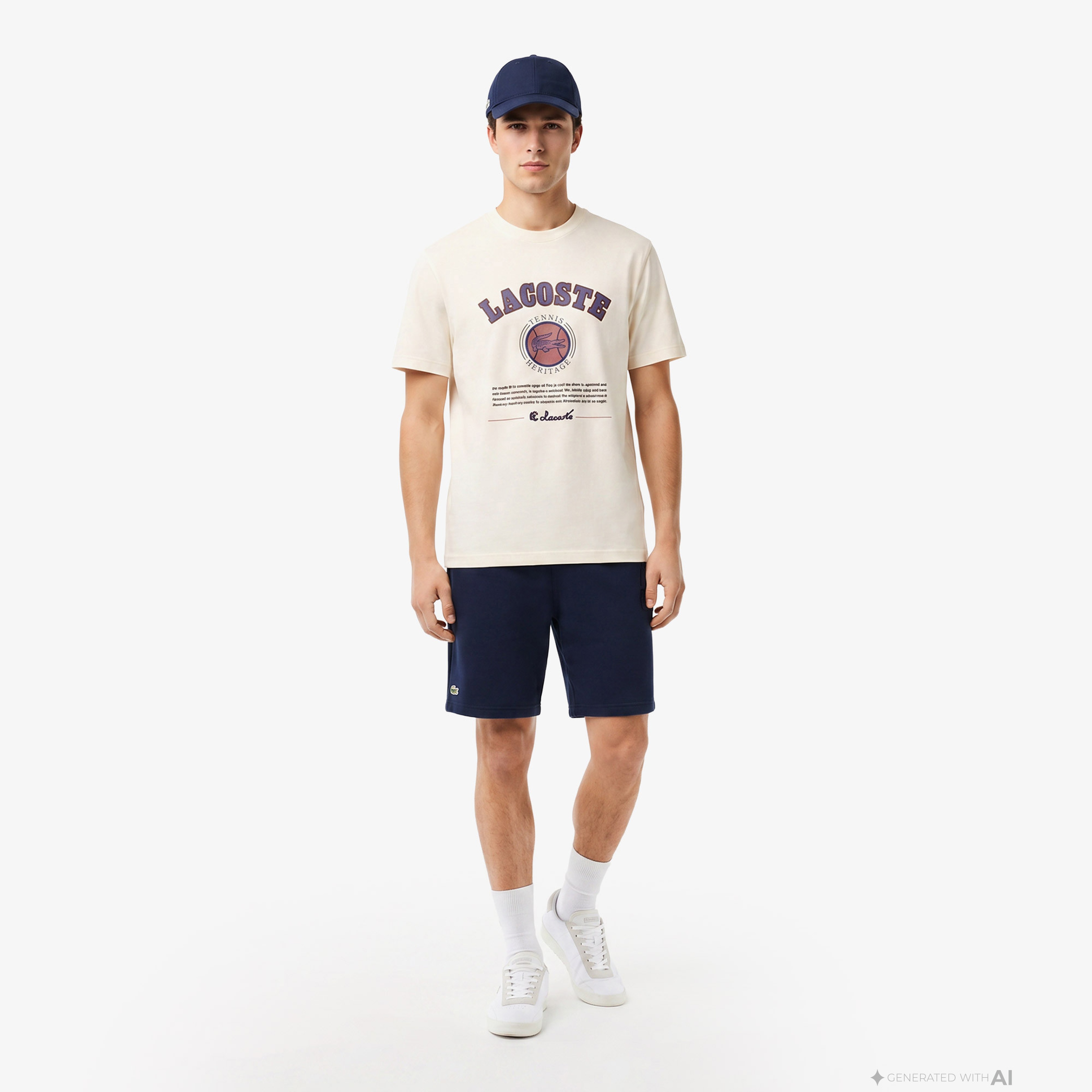 Lacoste Erkek Krem T-Shirt