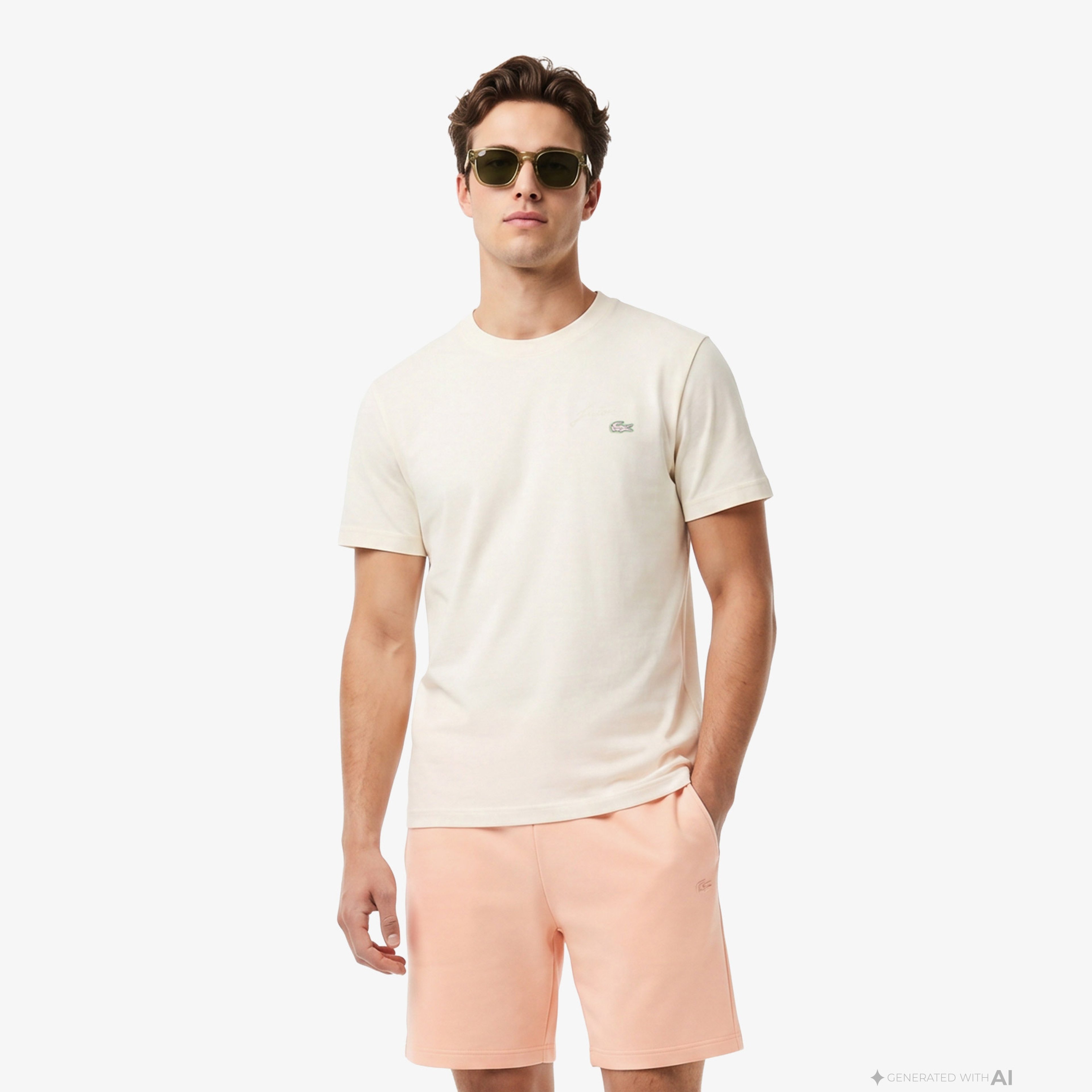 Lacoste Erkek Krem T-Shirt