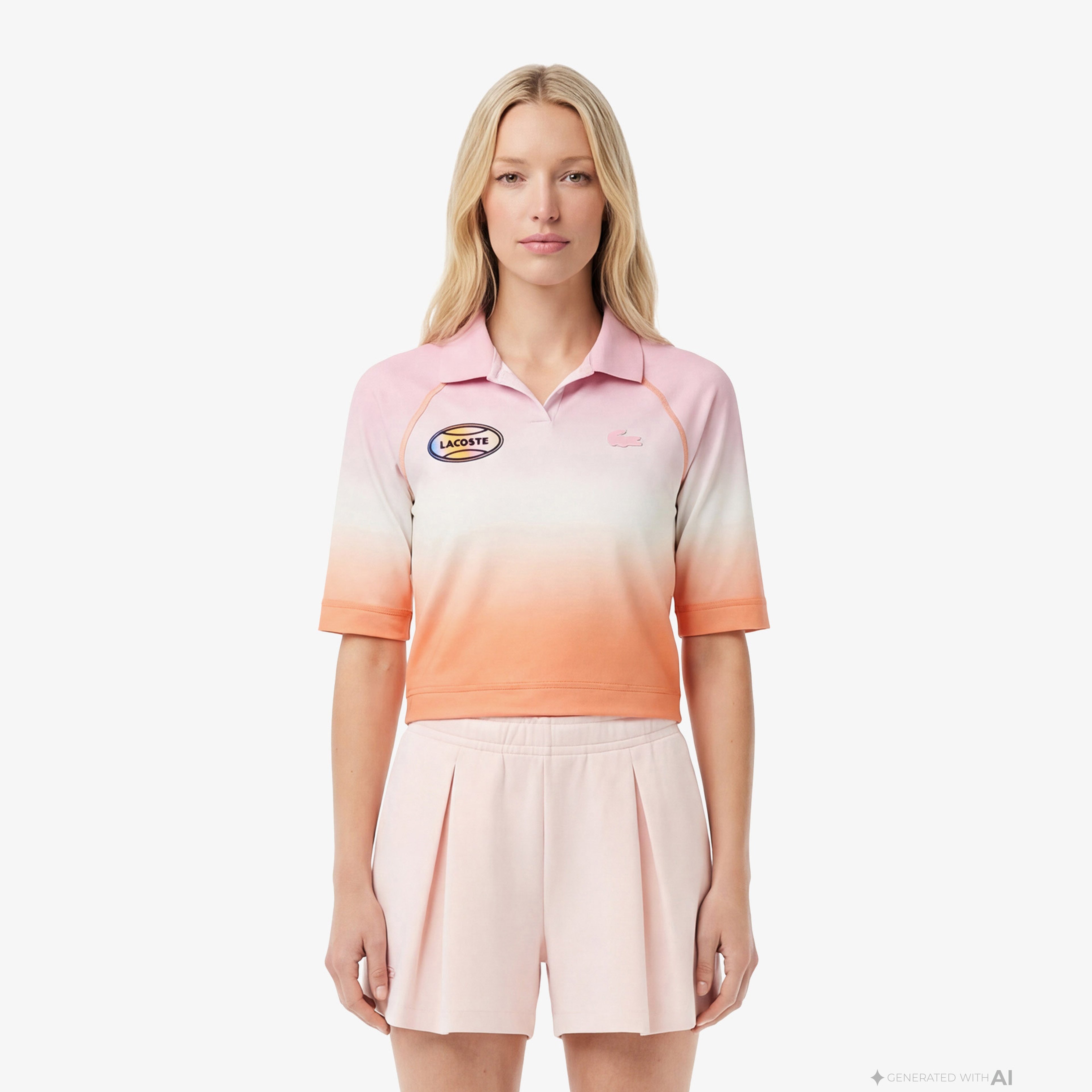 Lacoste SPORT Kadın Slim Fit Açık Turuncu Polo