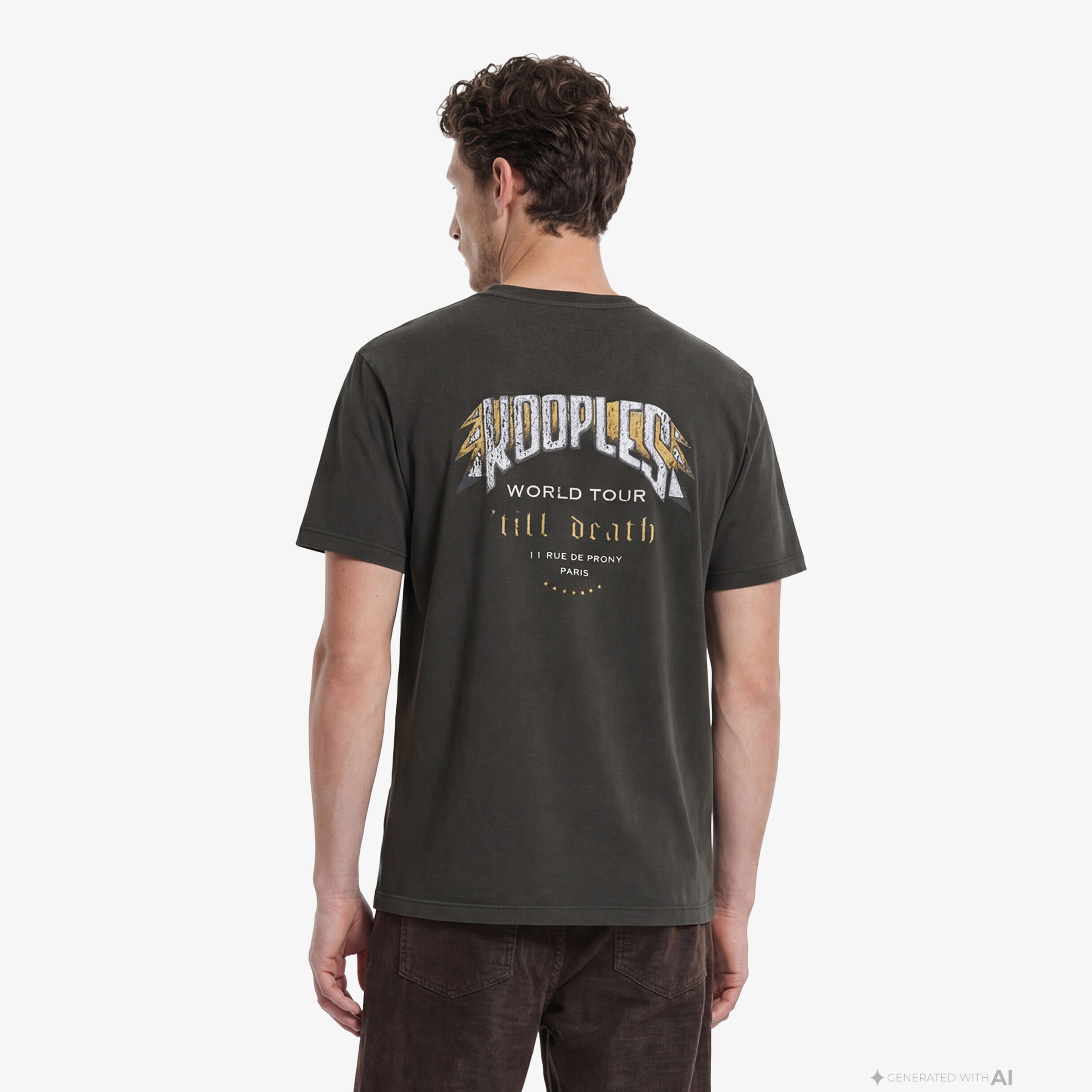 ERKEK BASKILI GRİ T-SHIRT
