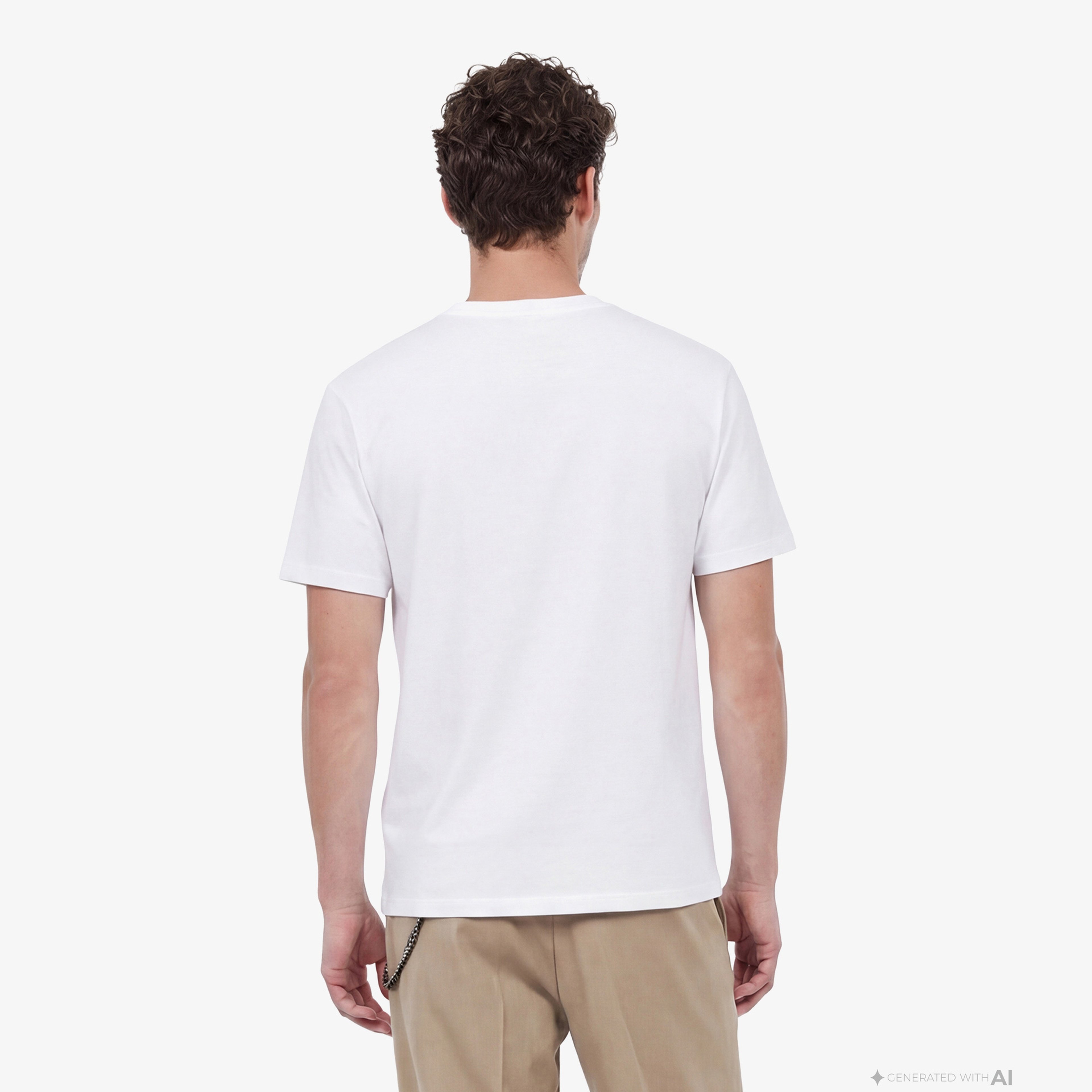 ERKEK BASKILI BEYAZ T-SHIRT