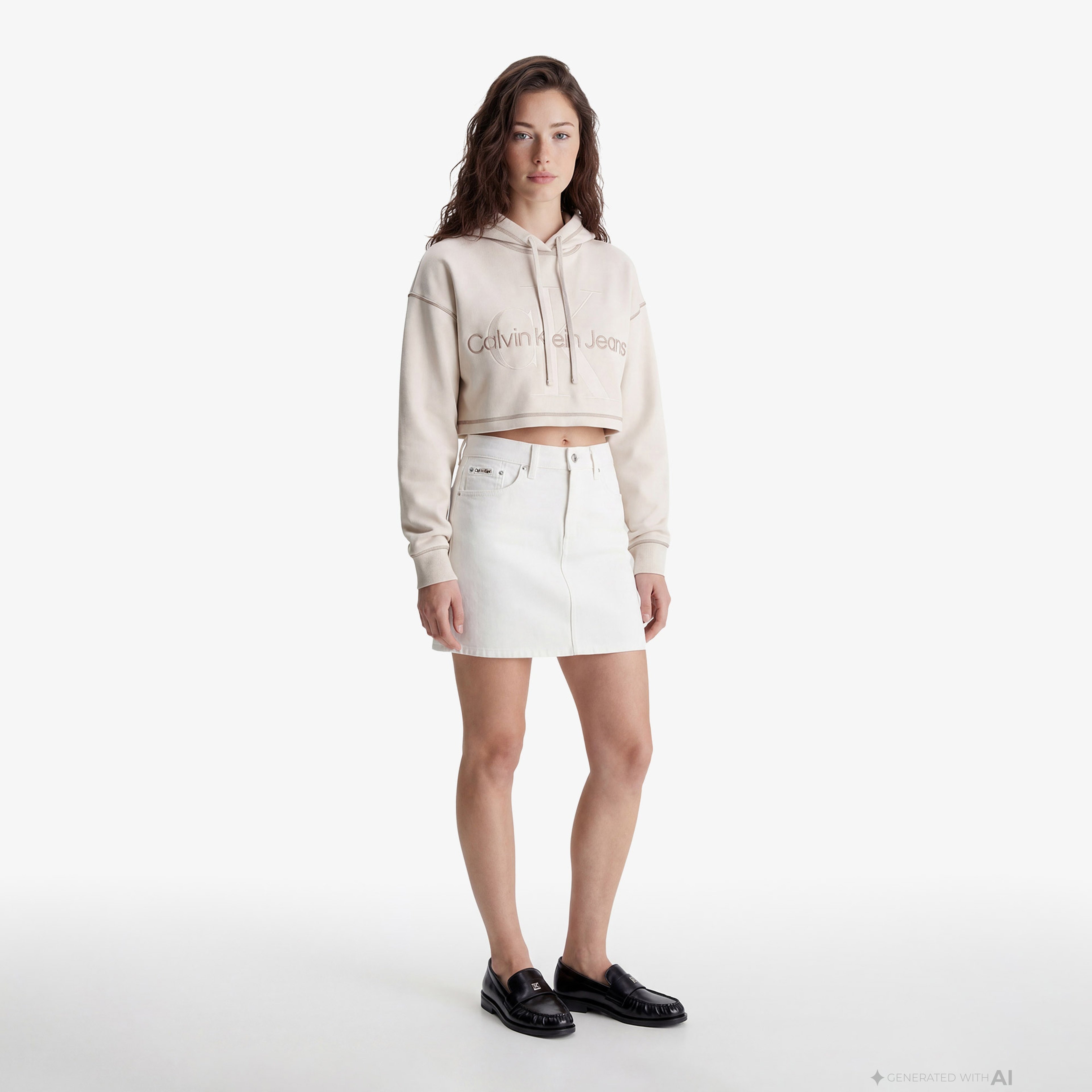 Calvin Klein Kadın Beyaz Sweatshirt