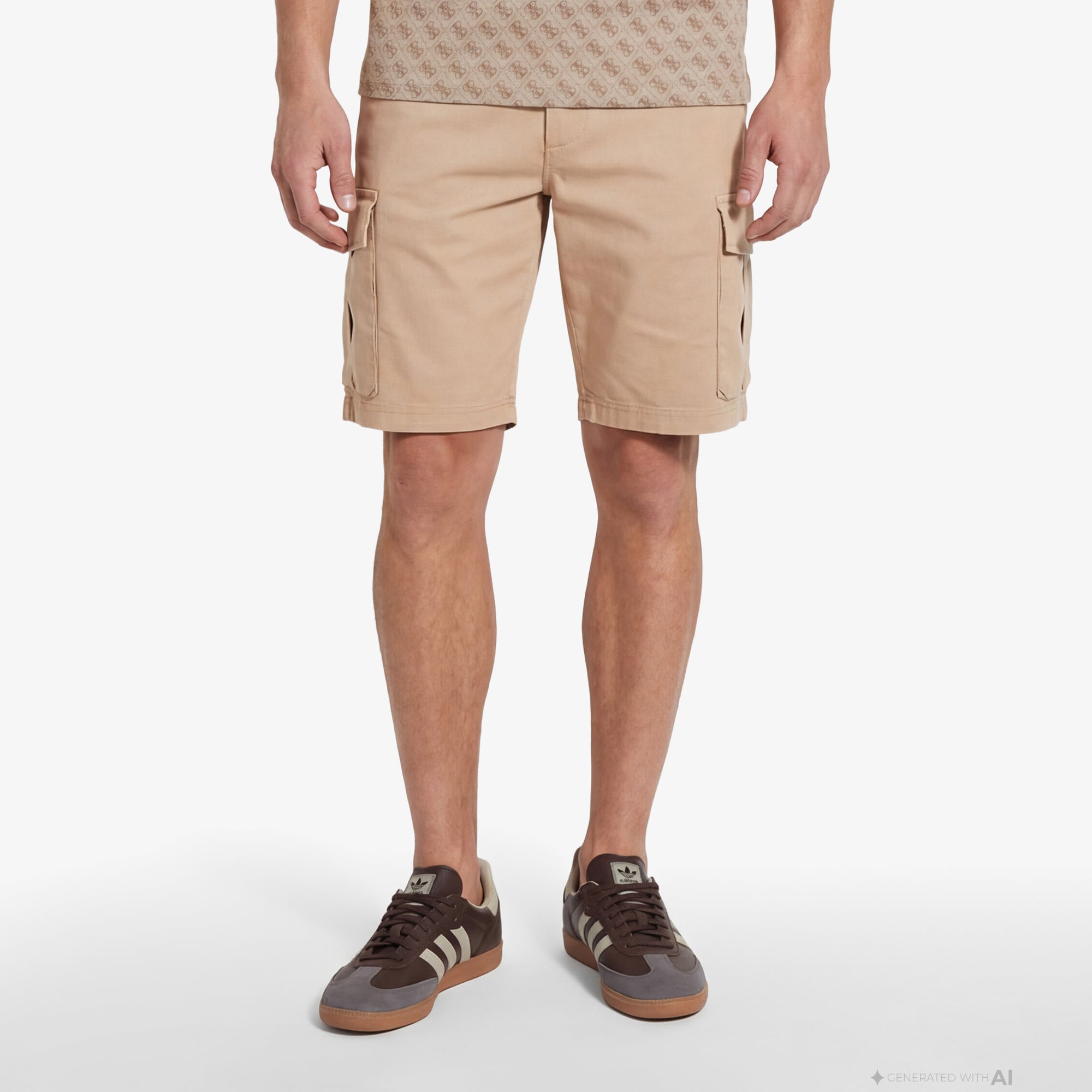 Guess Erkek Keten Karışımlı Kahverengi Şort