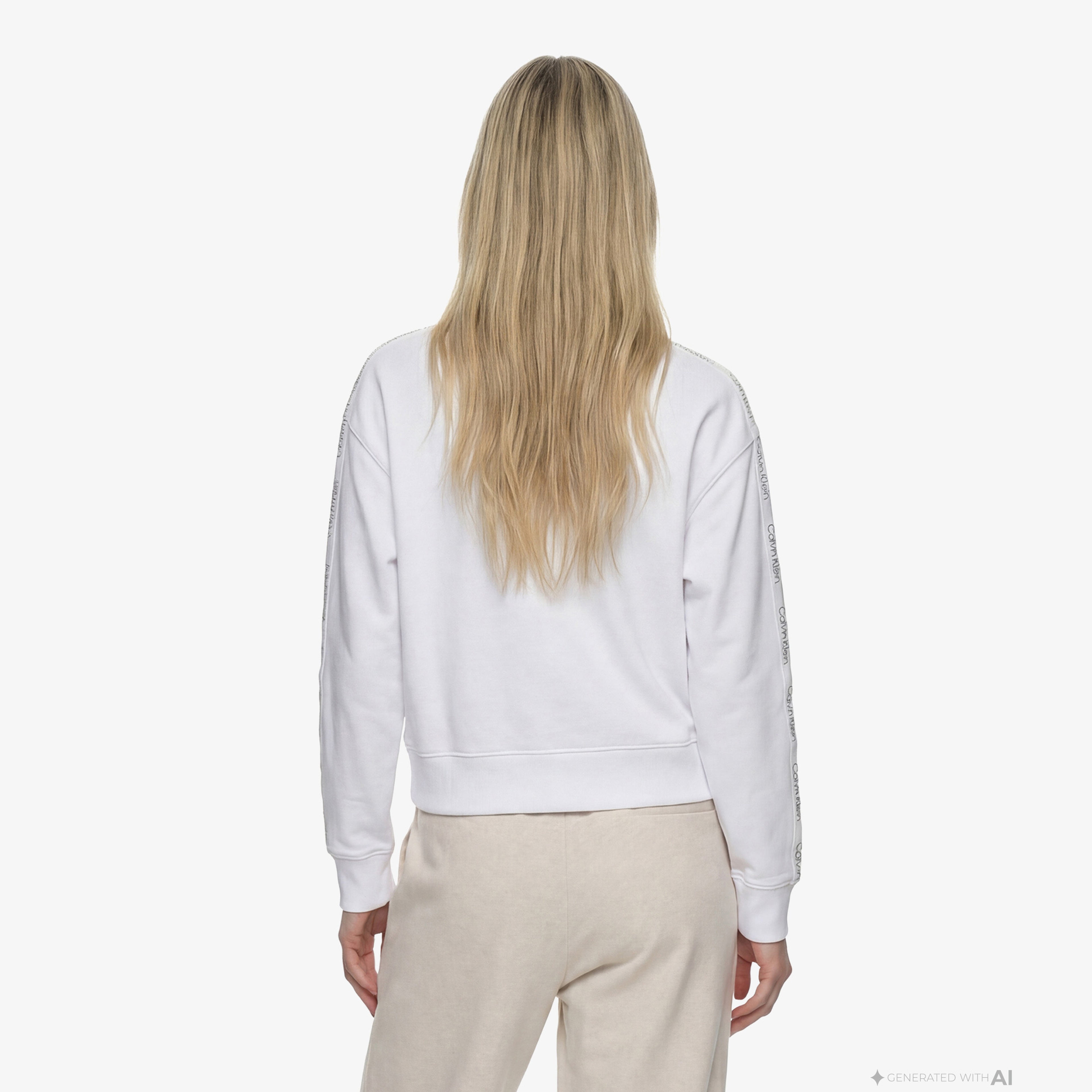 Calvin Klein Kadın Beyaz Triko