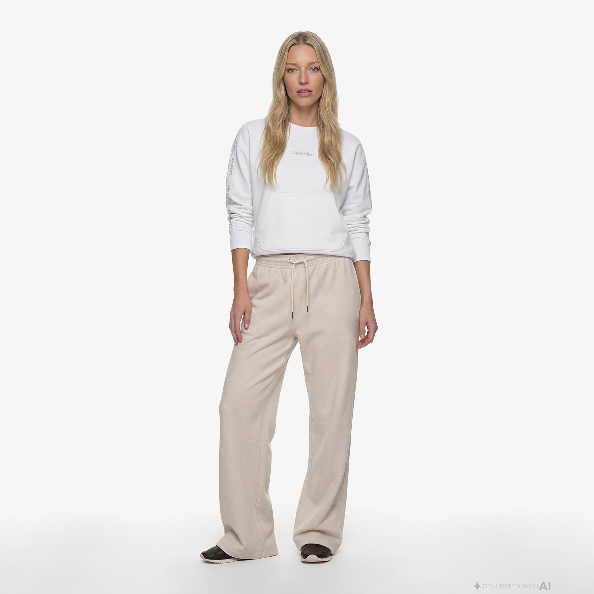 Calvin Klein Kadın Beyaz Triko