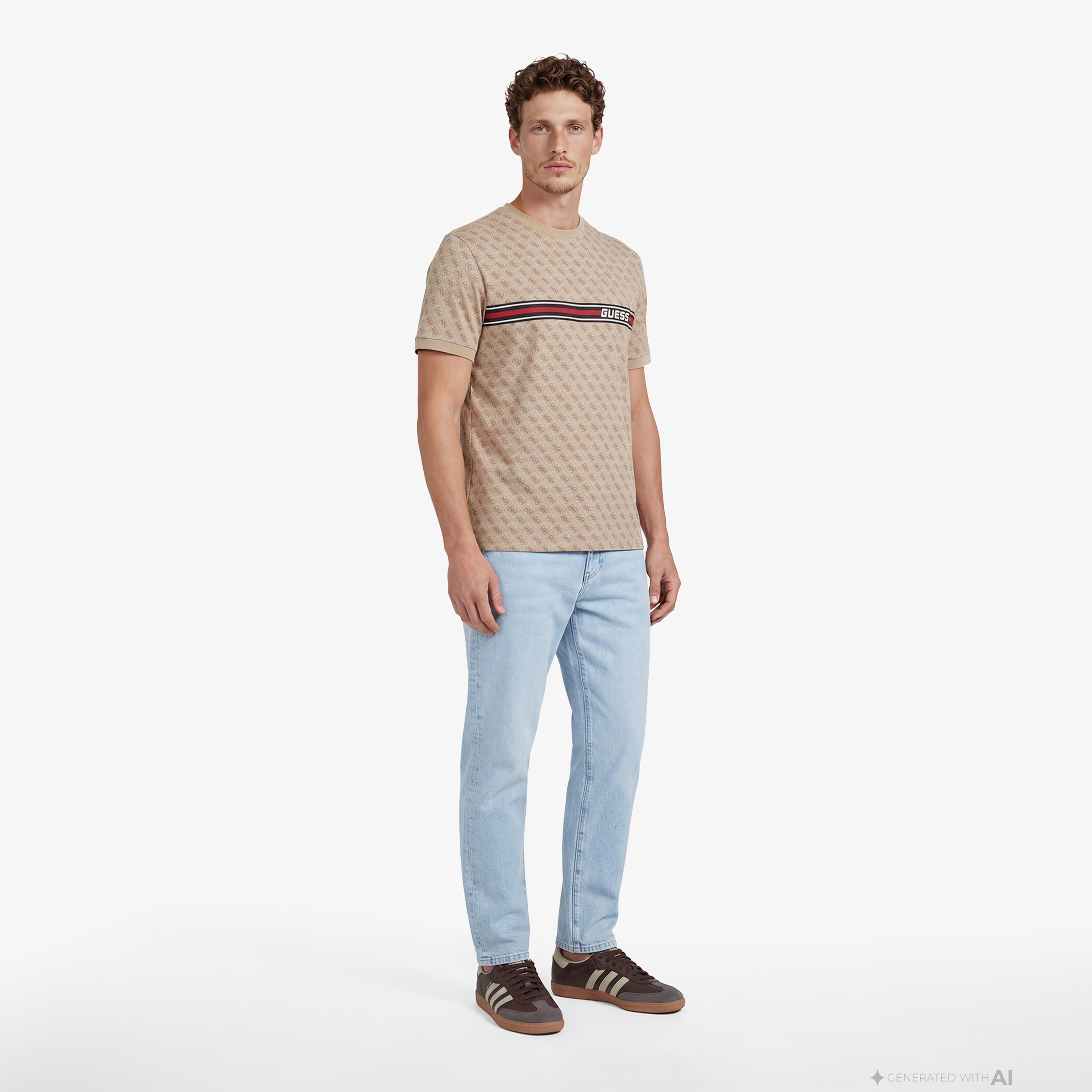Guess Erkek Bej T-Shirt