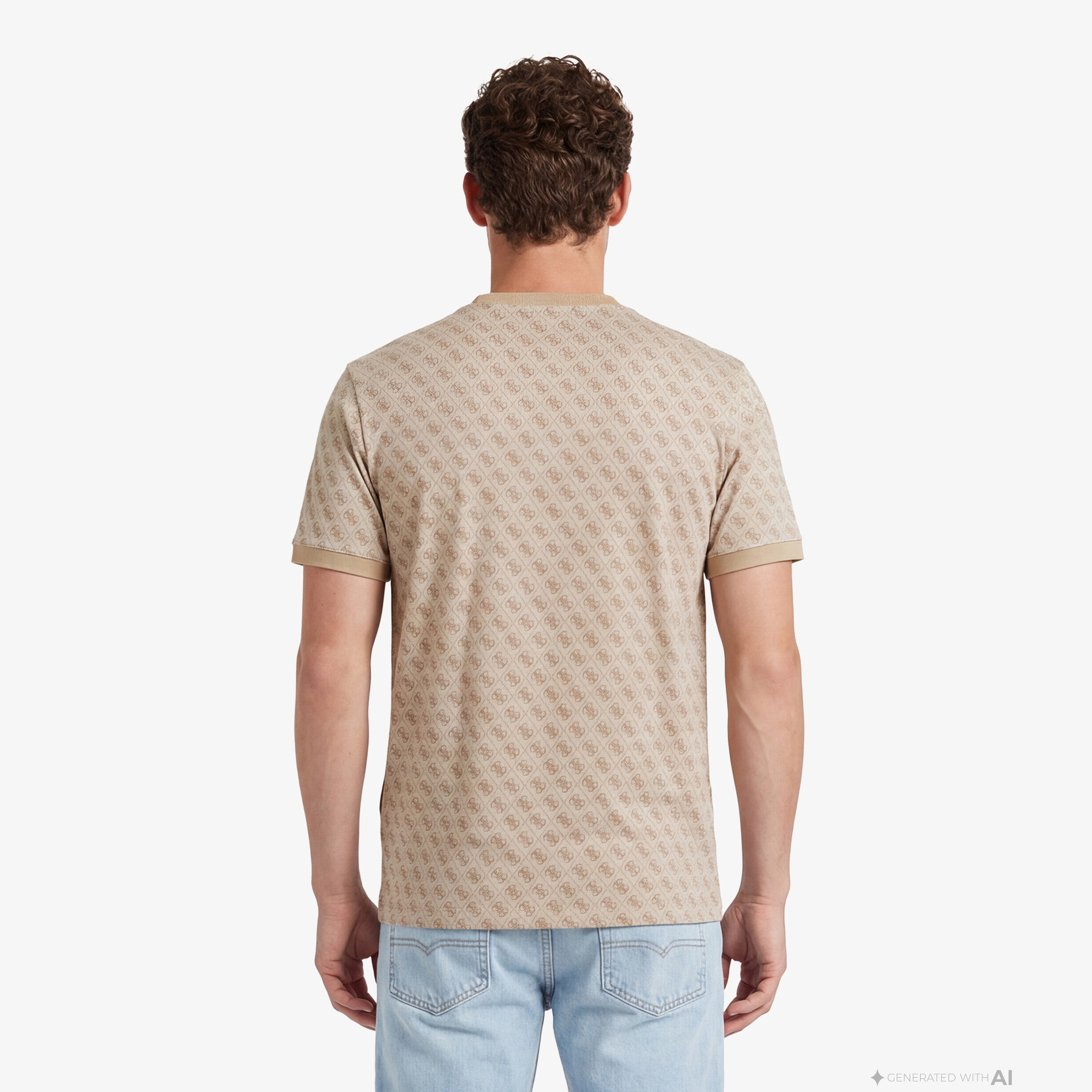 Guess Erkek Bej T-Shirt