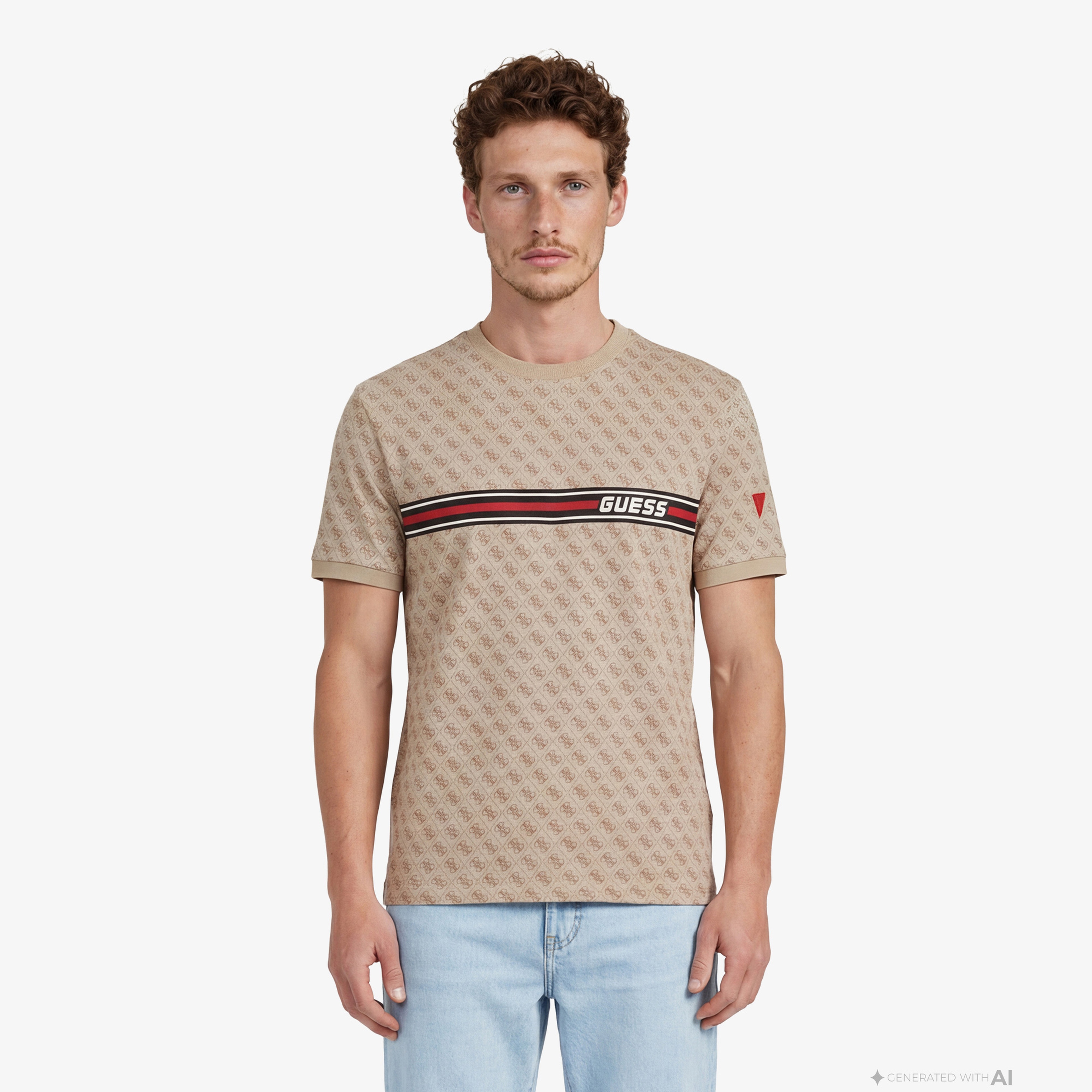 Guess Erkek Bej T-Shirt