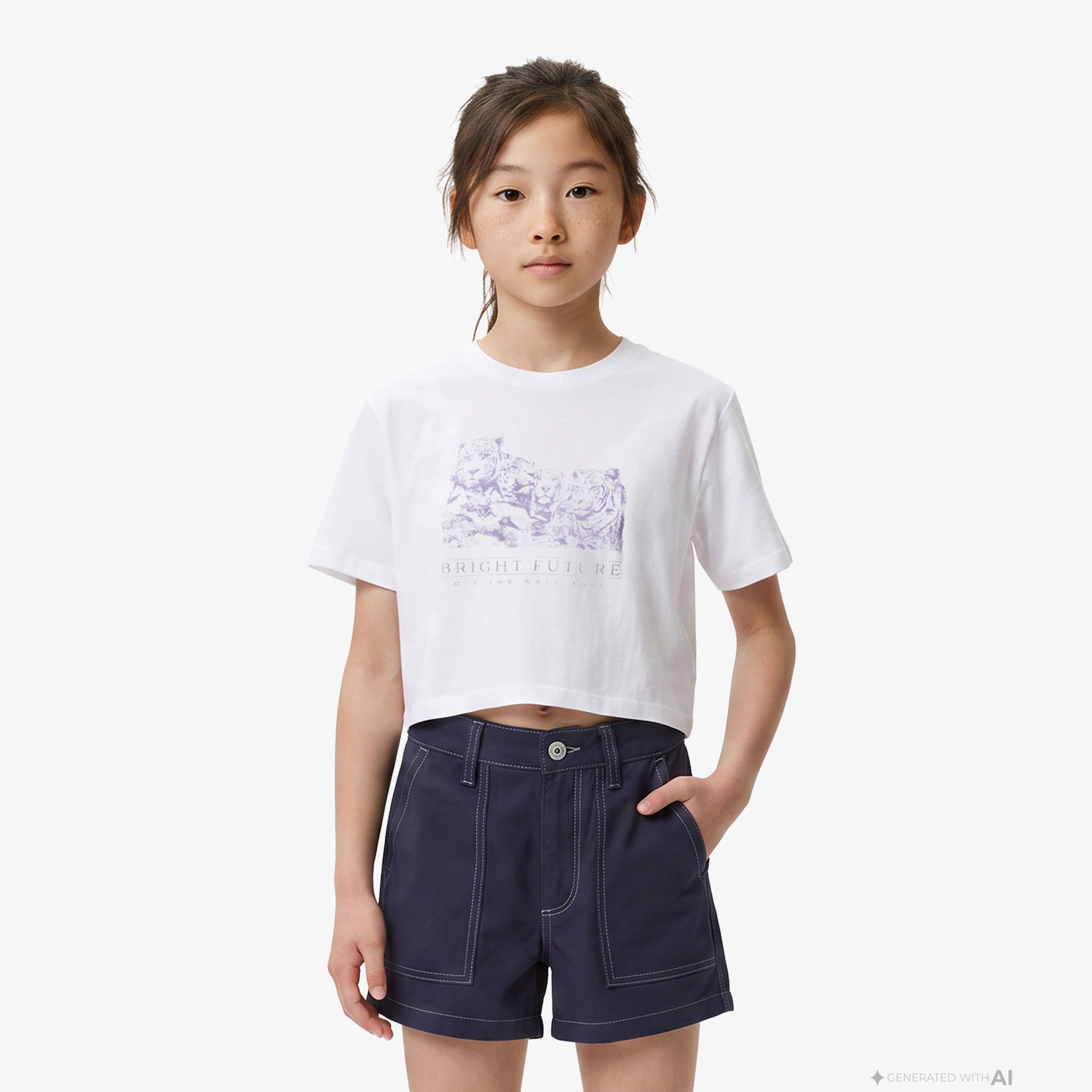 Vans Bright Future Relaxed Crop Ss Çocuk Beyaz T-Shirt
