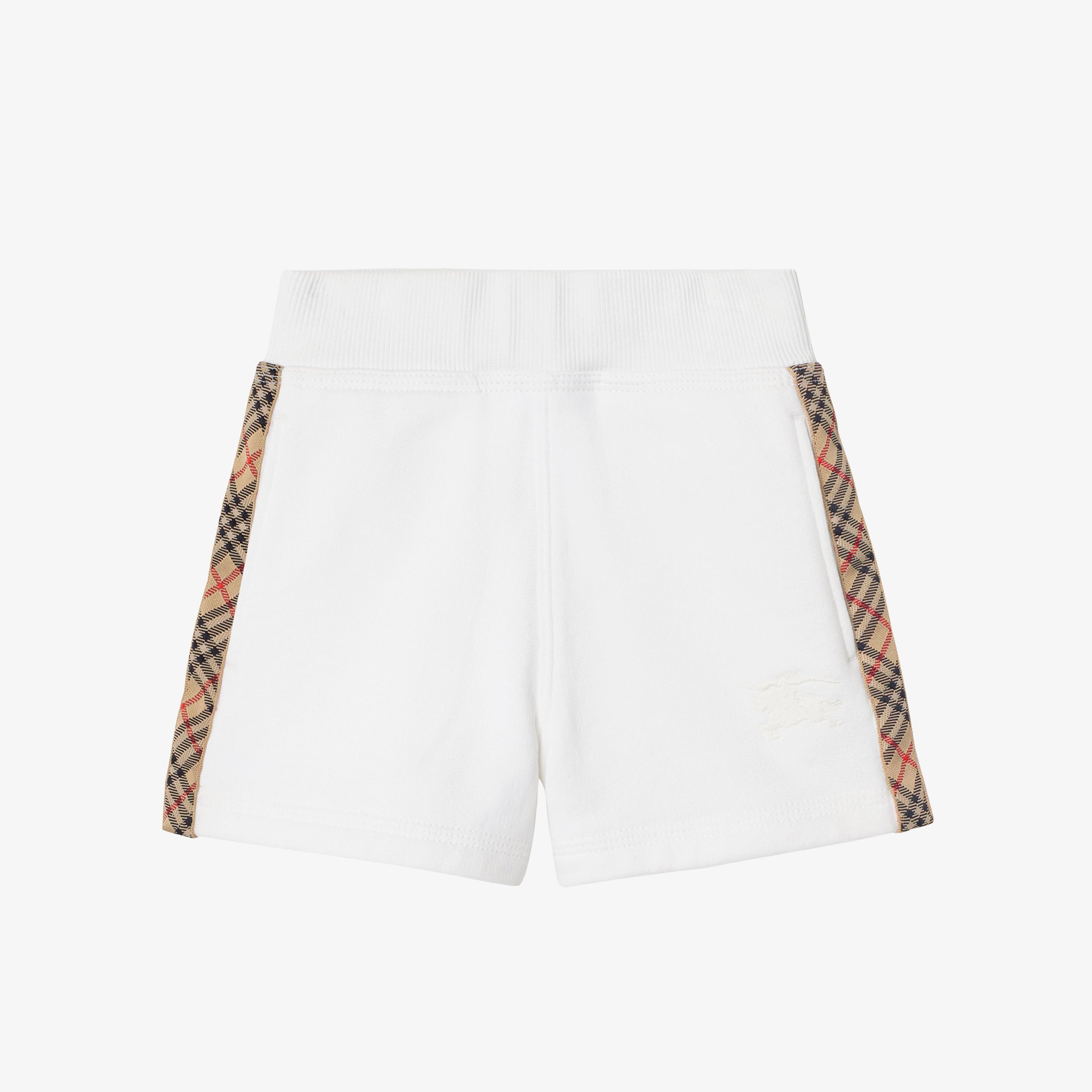 Burberry Caterina Check Trim Cotton Çocuk Beyaz Şort