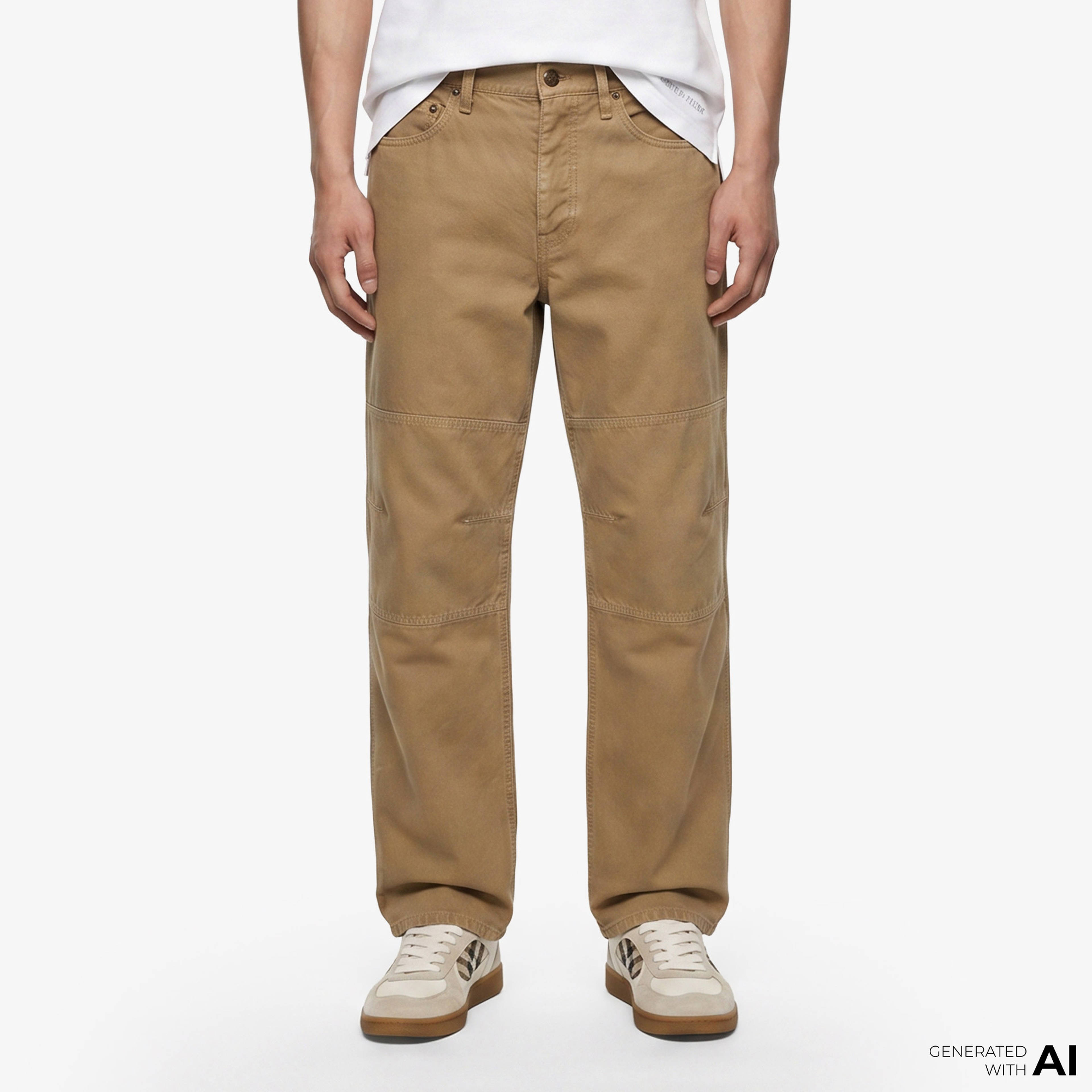 Burberry Cotton Canvas Workwear Erkek Kahverengi Pantolon
