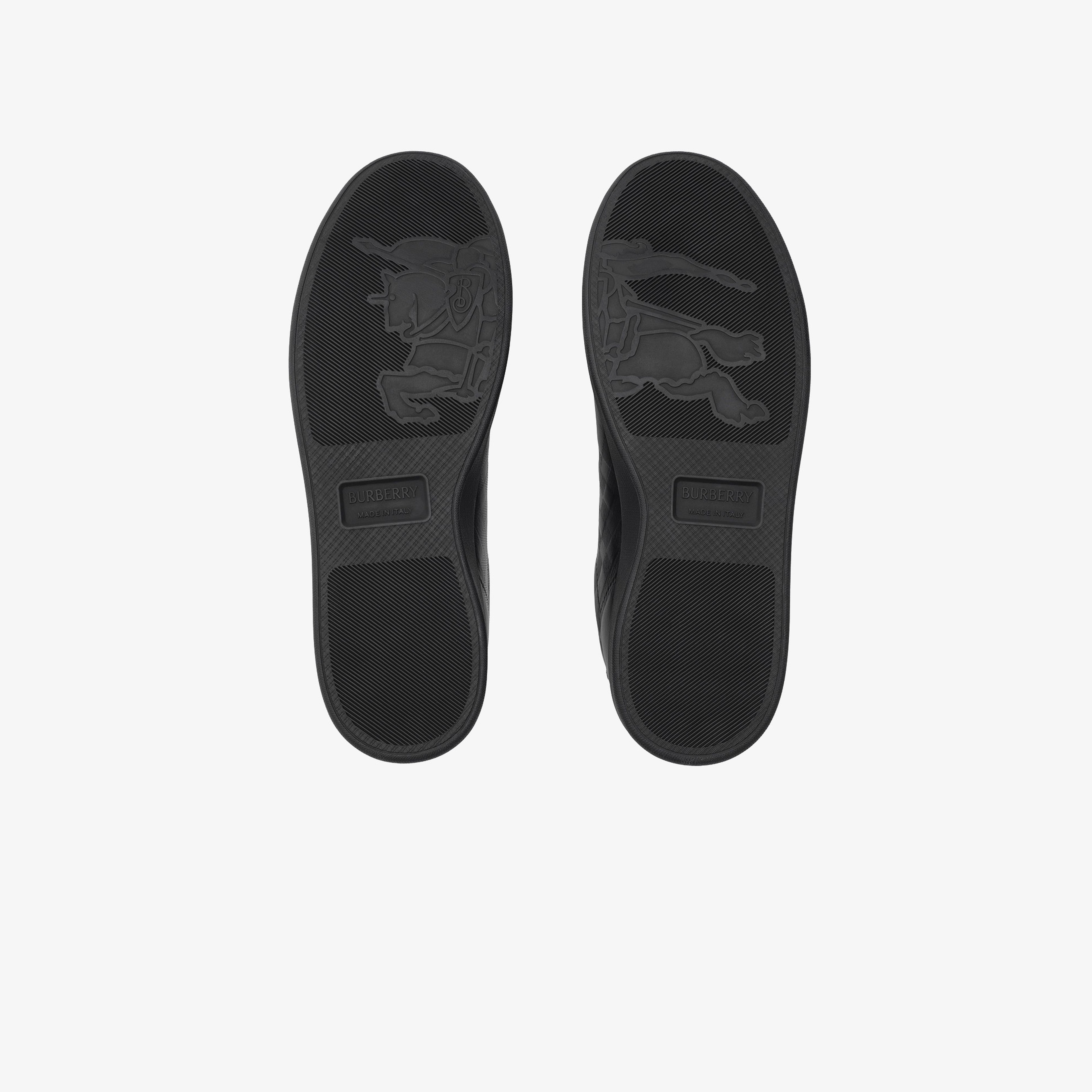 Burberry Embossed Check Leather Set Erkek Siyah Sneaker