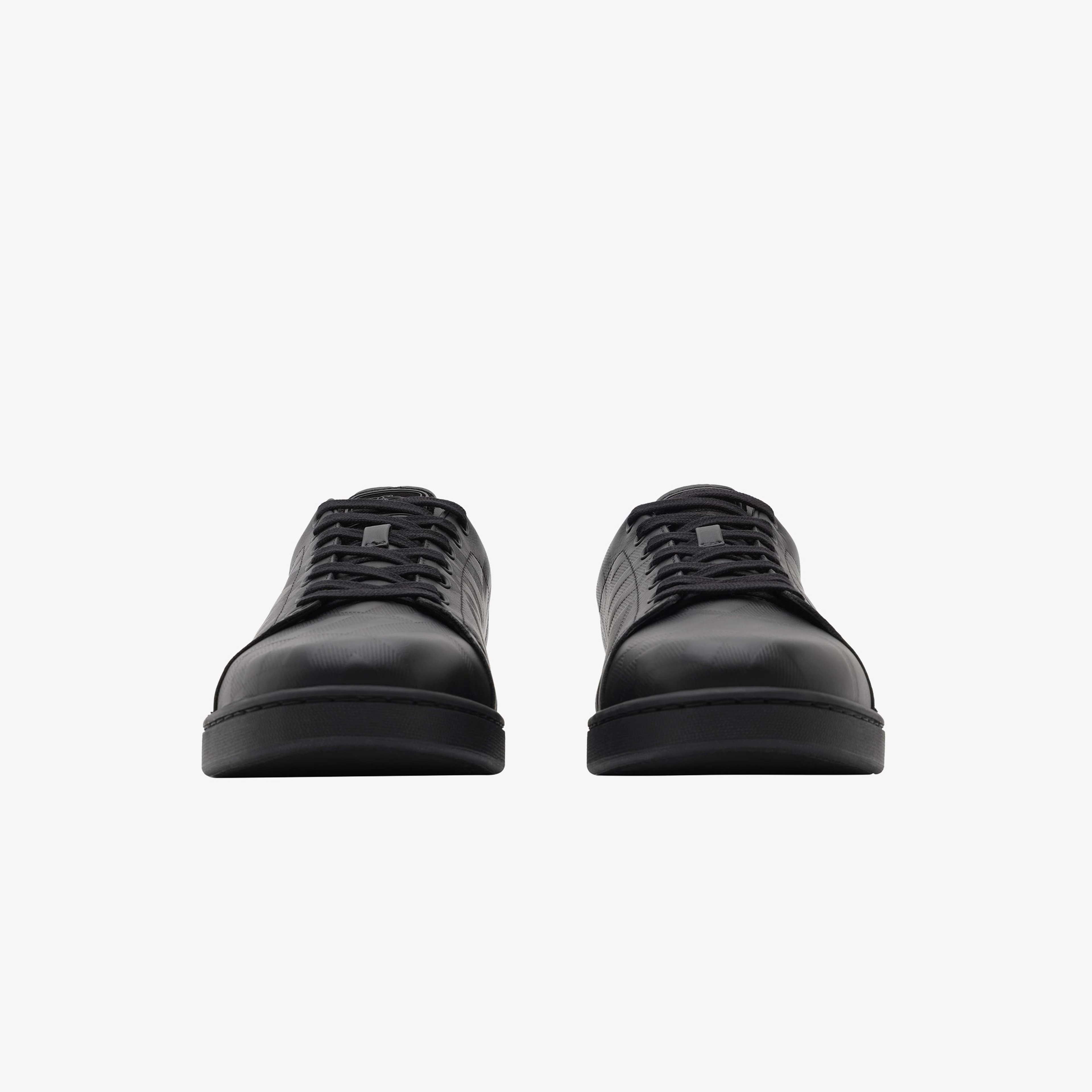Burberry Embossed Check Leather Set Erkek Siyah Sneaker
