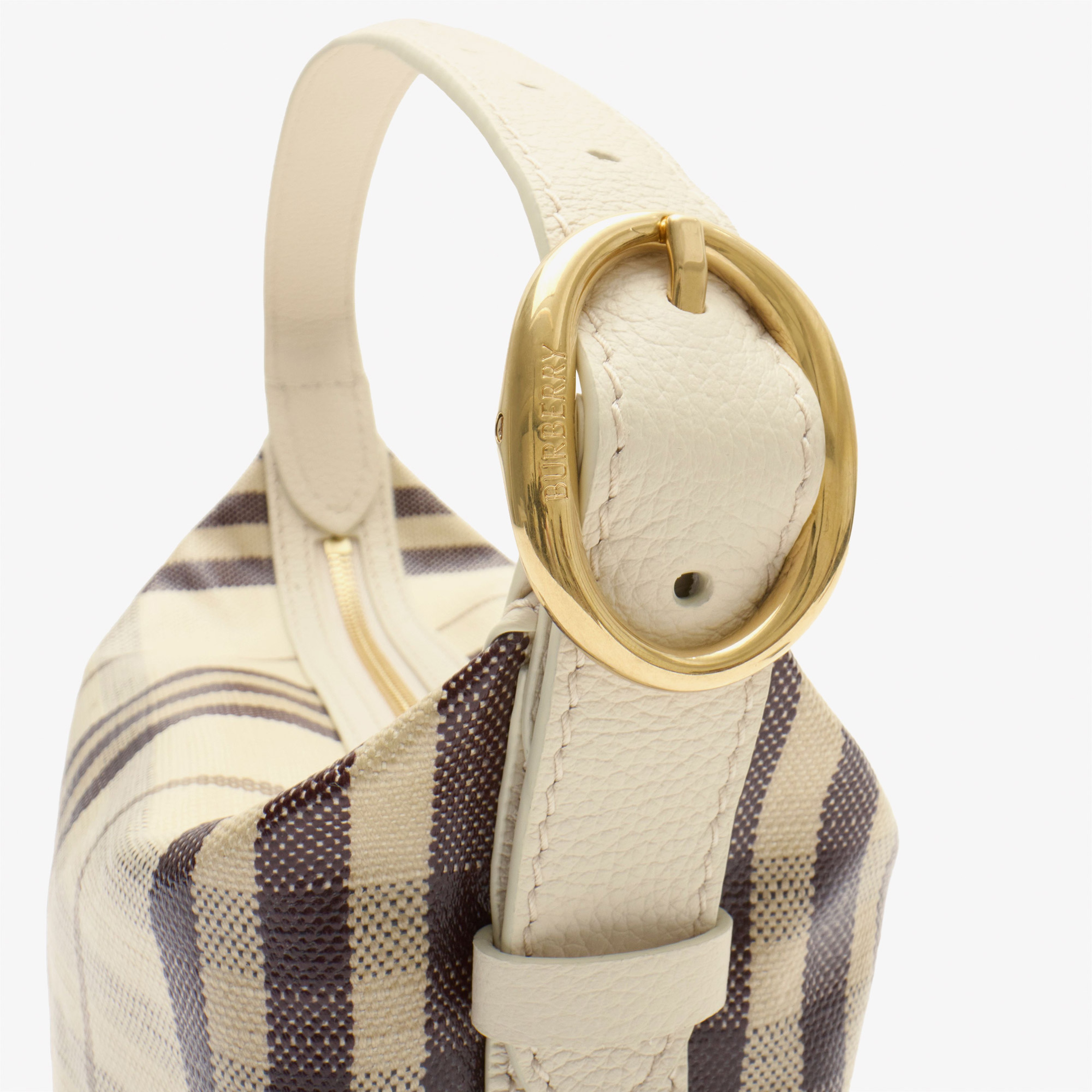 Burberry Highlands Duffle Kadın Bej Keten Omuz Çantası