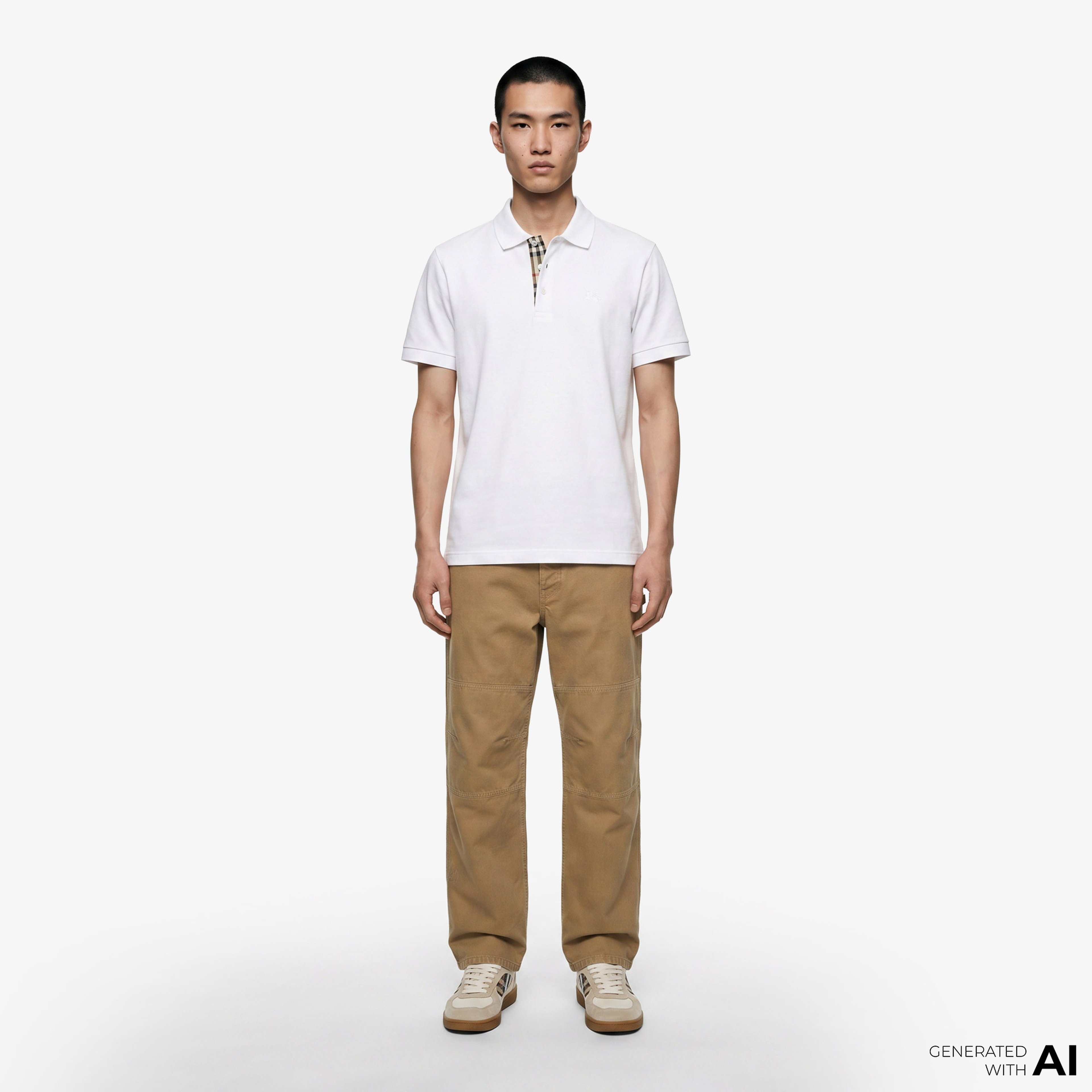 Burberry Cotton Canvas Workwear Erkek Kahverengi Pantolon