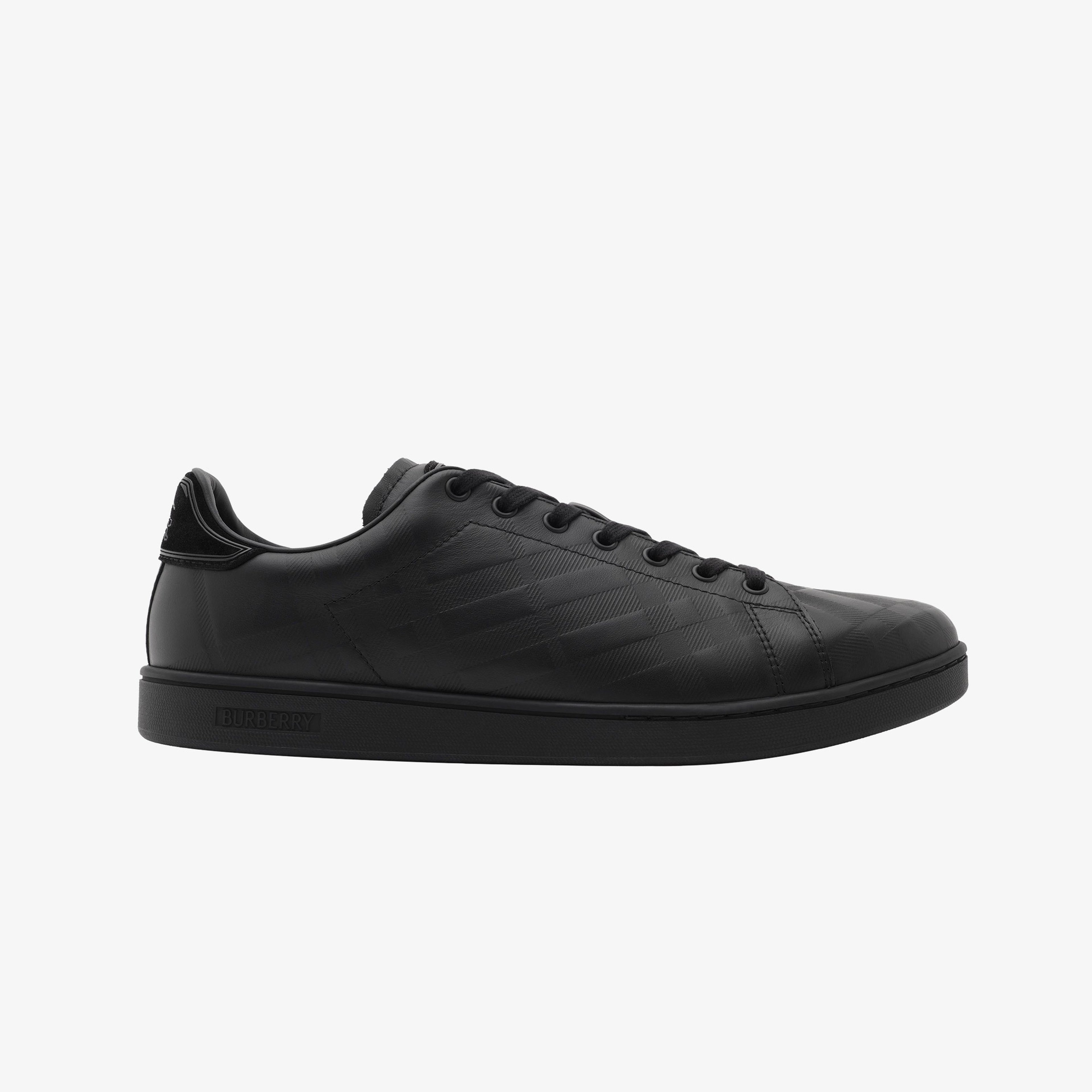 Burberry Embossed Check Leather Set Erkek Siyah Sneaker