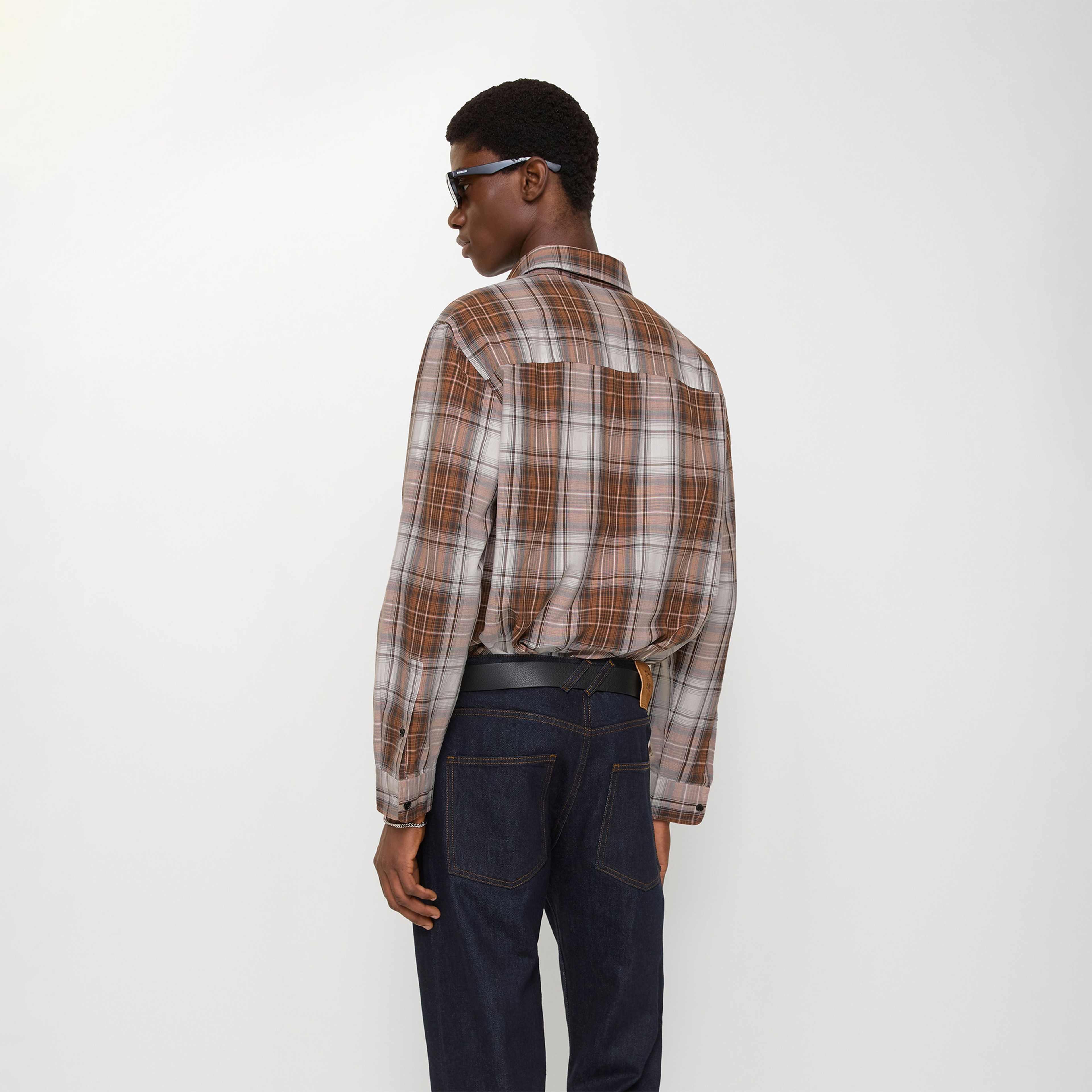 Burberry Madras Check Cotton Erkek Kahverengi Gömlek