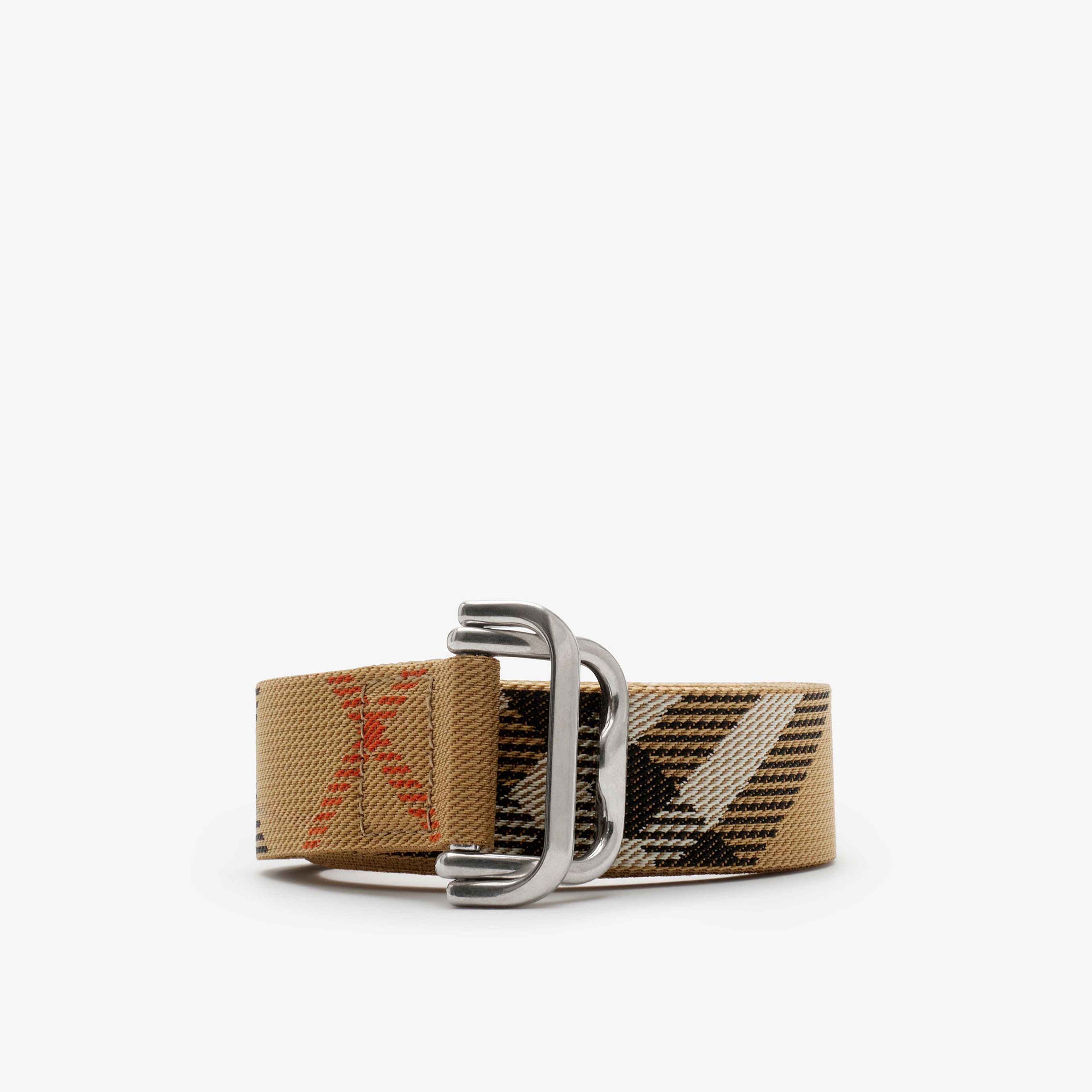 Burberry Check Webbing Erkek Bej Kemer