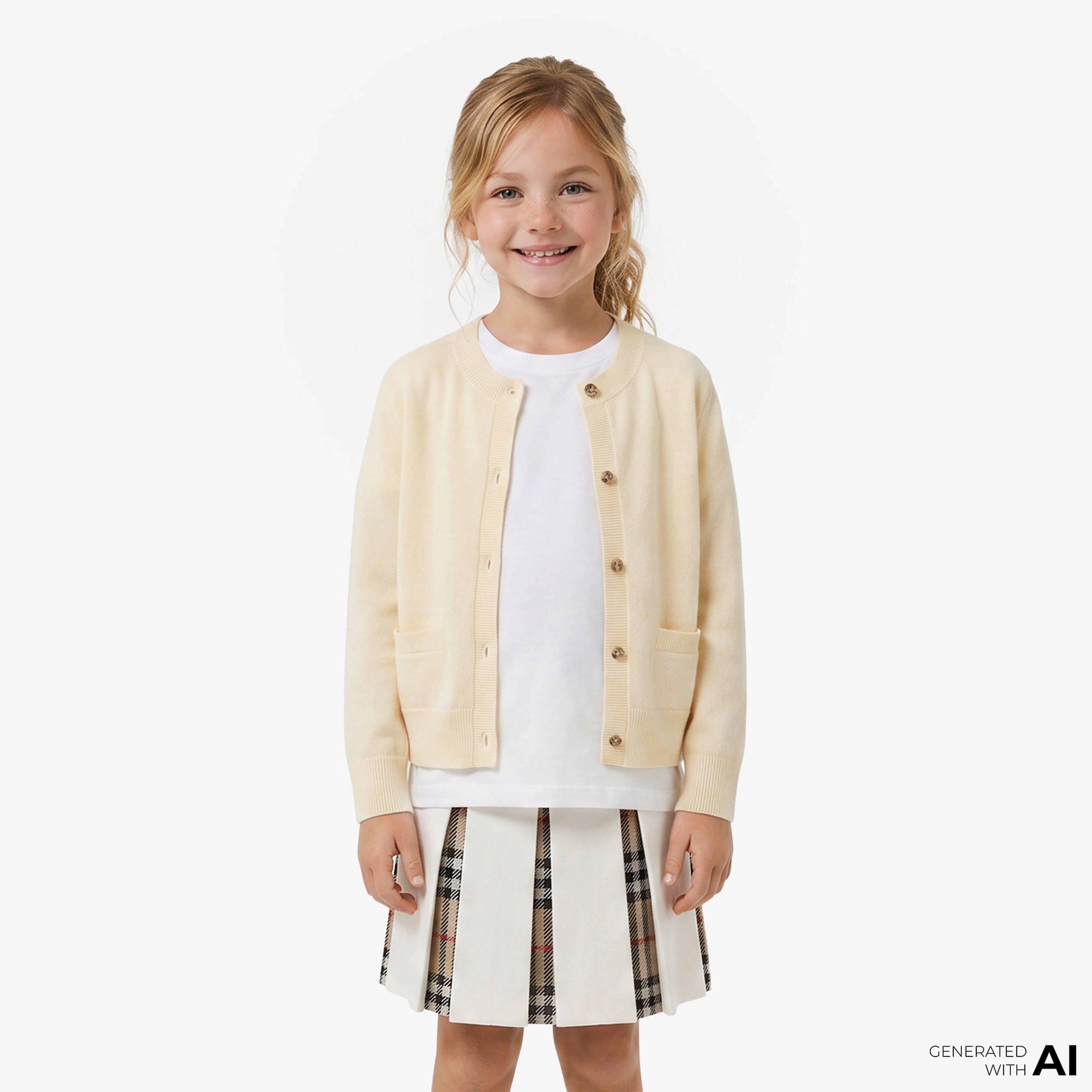 Burberry Ailsa Çocuk Beyaz Hırka