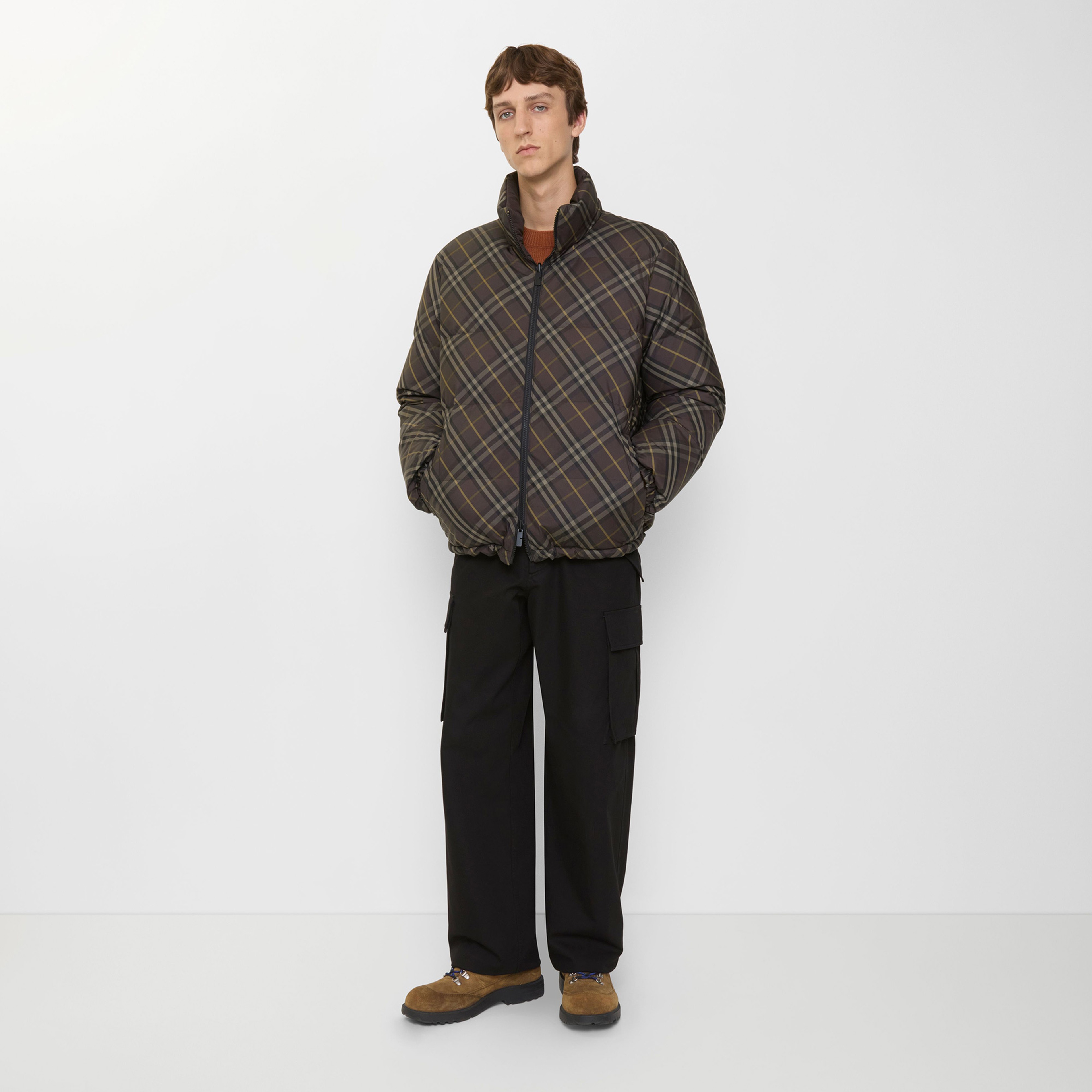 Burberry Snowdon Check Erkek Kahverengi Mont