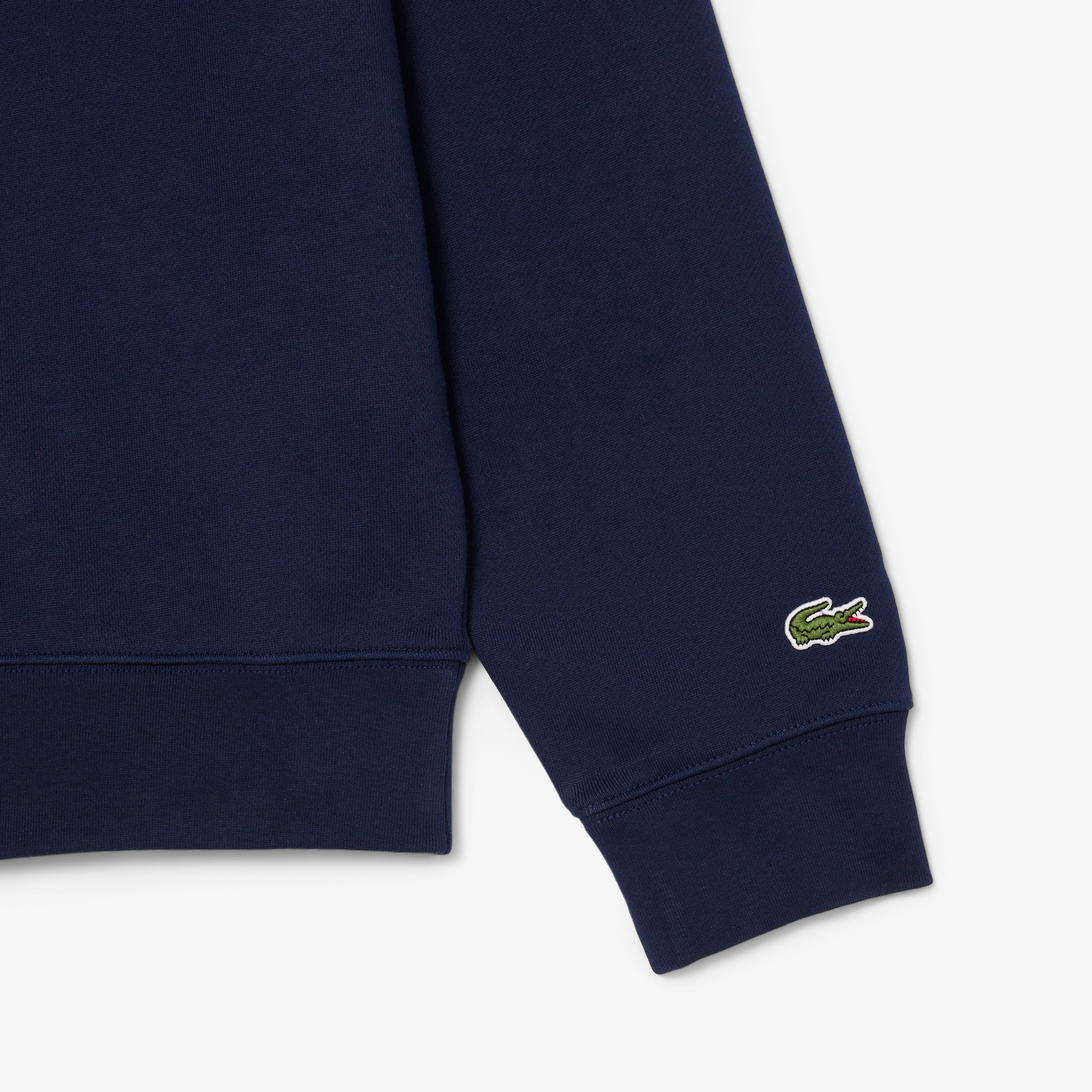 Lacoste Unisex Classic Fit Bisiklet Yaka Baskılı Lacivert Sweatshirt