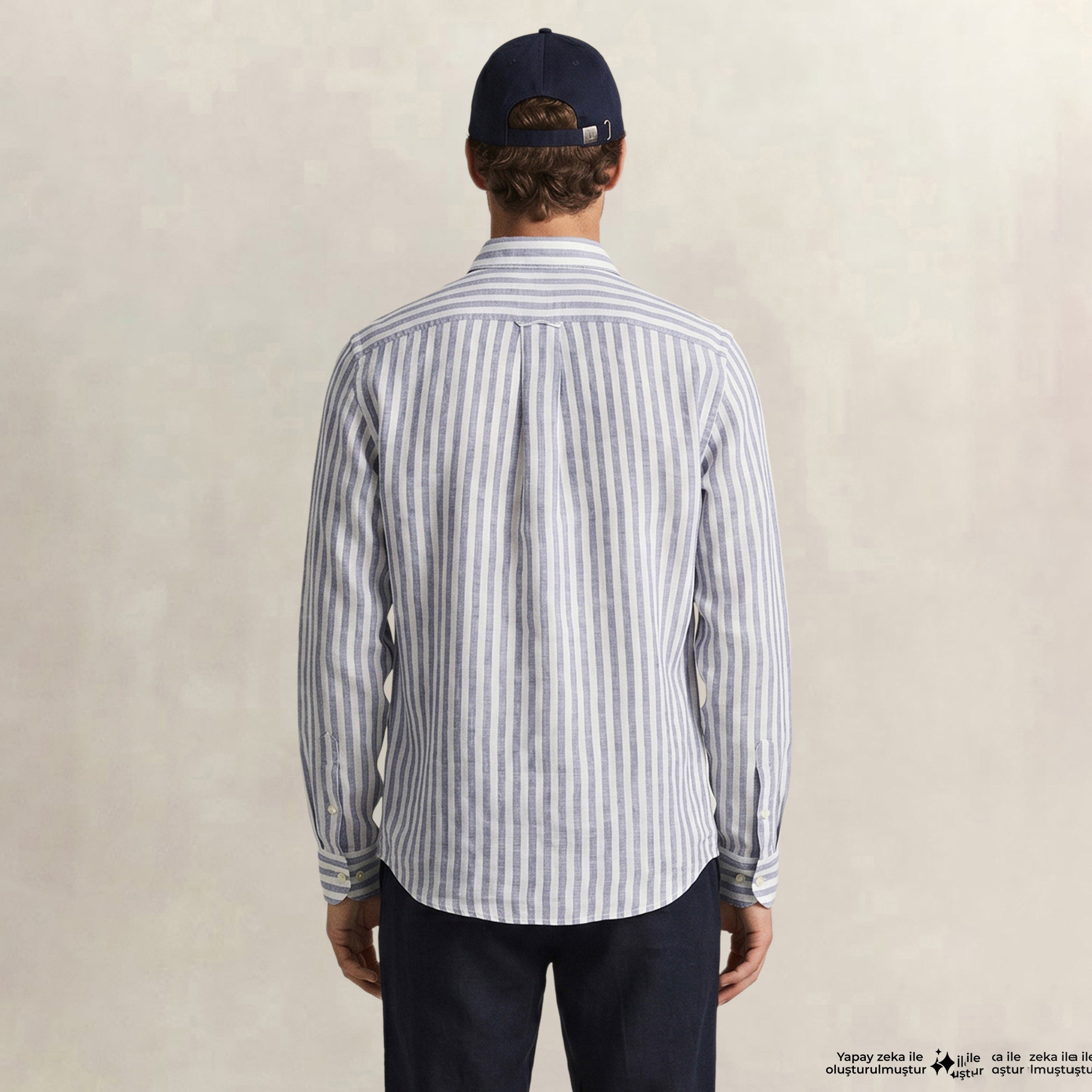 GANT Erkek Mavi Regular Fit Çizgili Logolu Gömlek