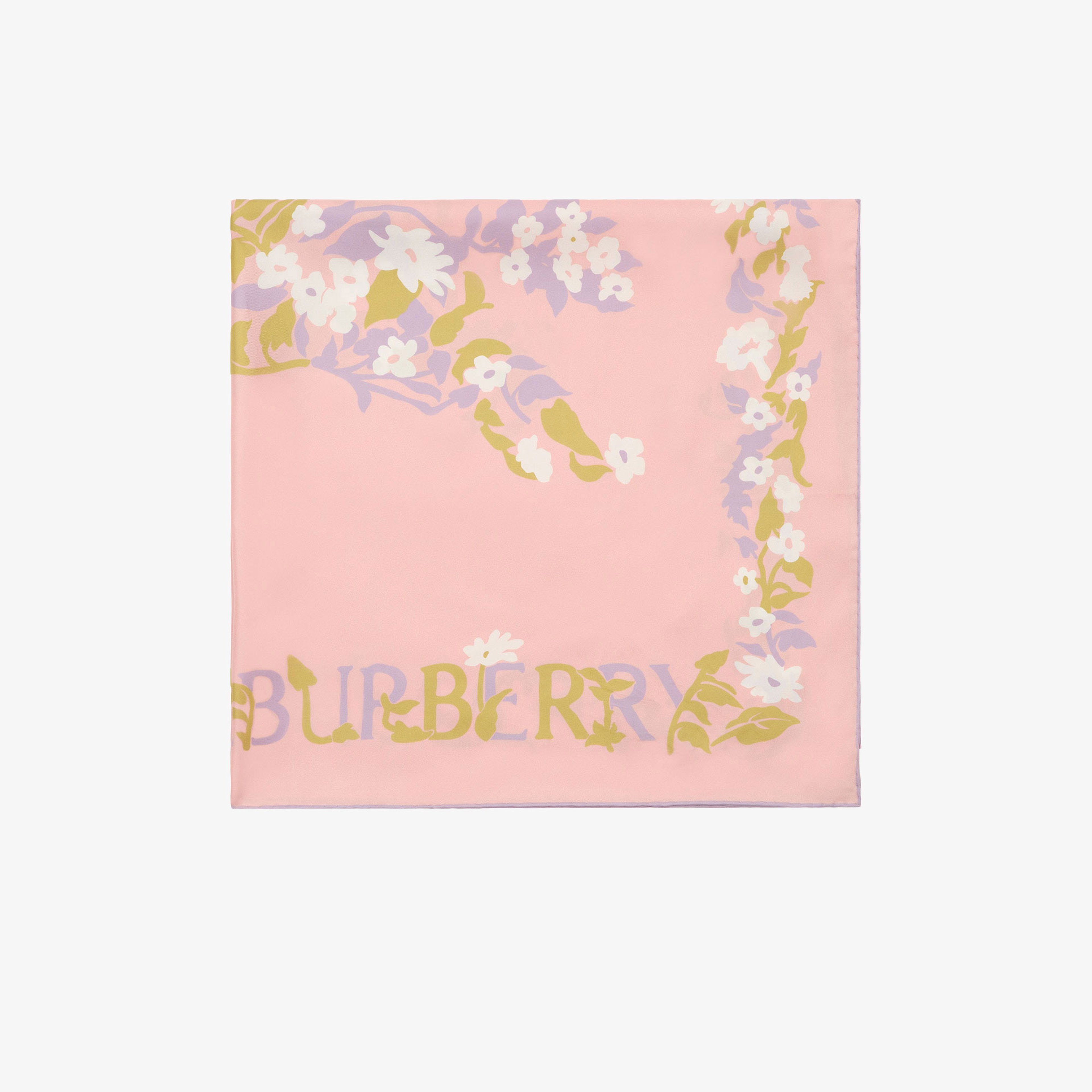 Burberry Floral Ekd Silk Kadın Pembe Eşarp