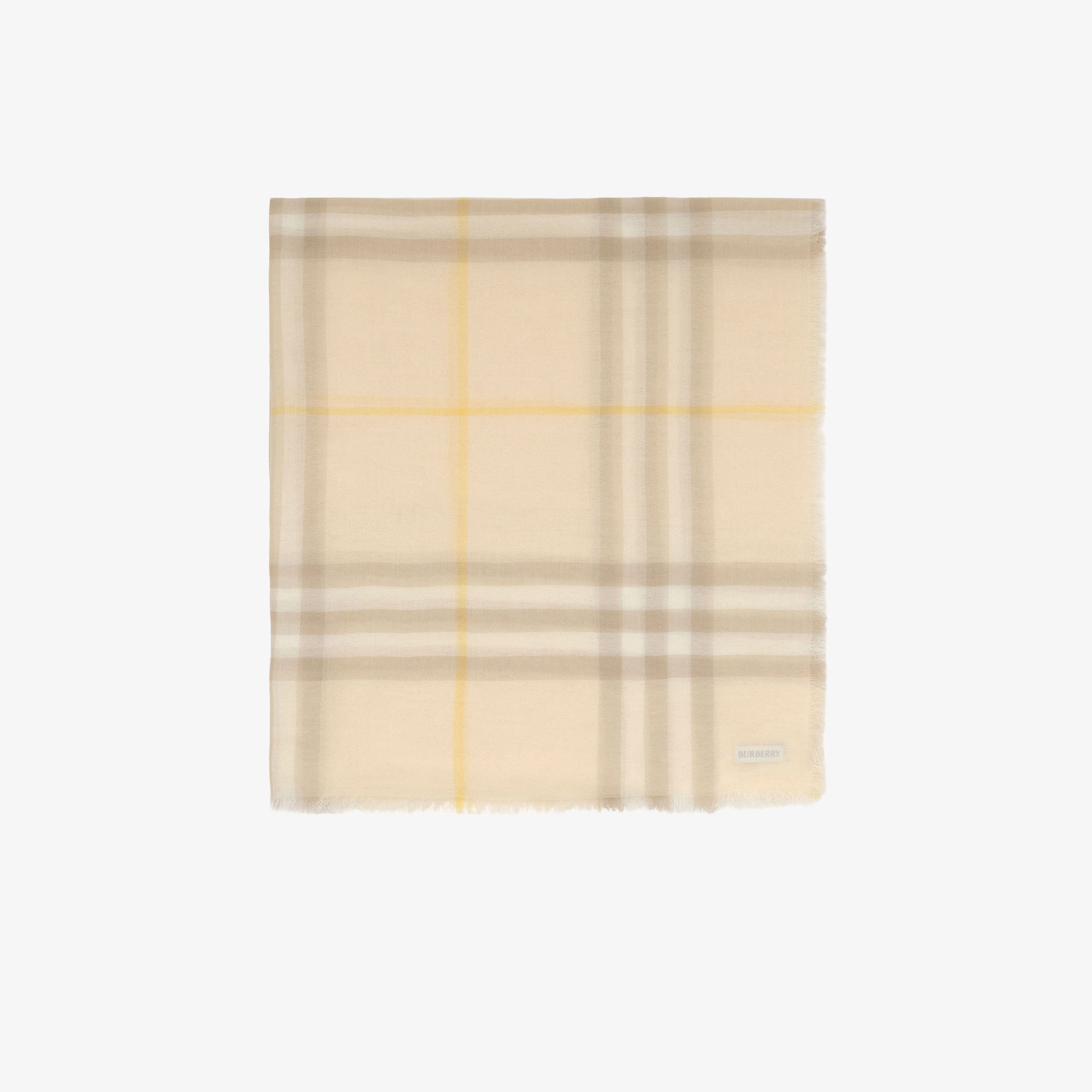 Burberry Wide Check Wool Kadın Bej Atkı