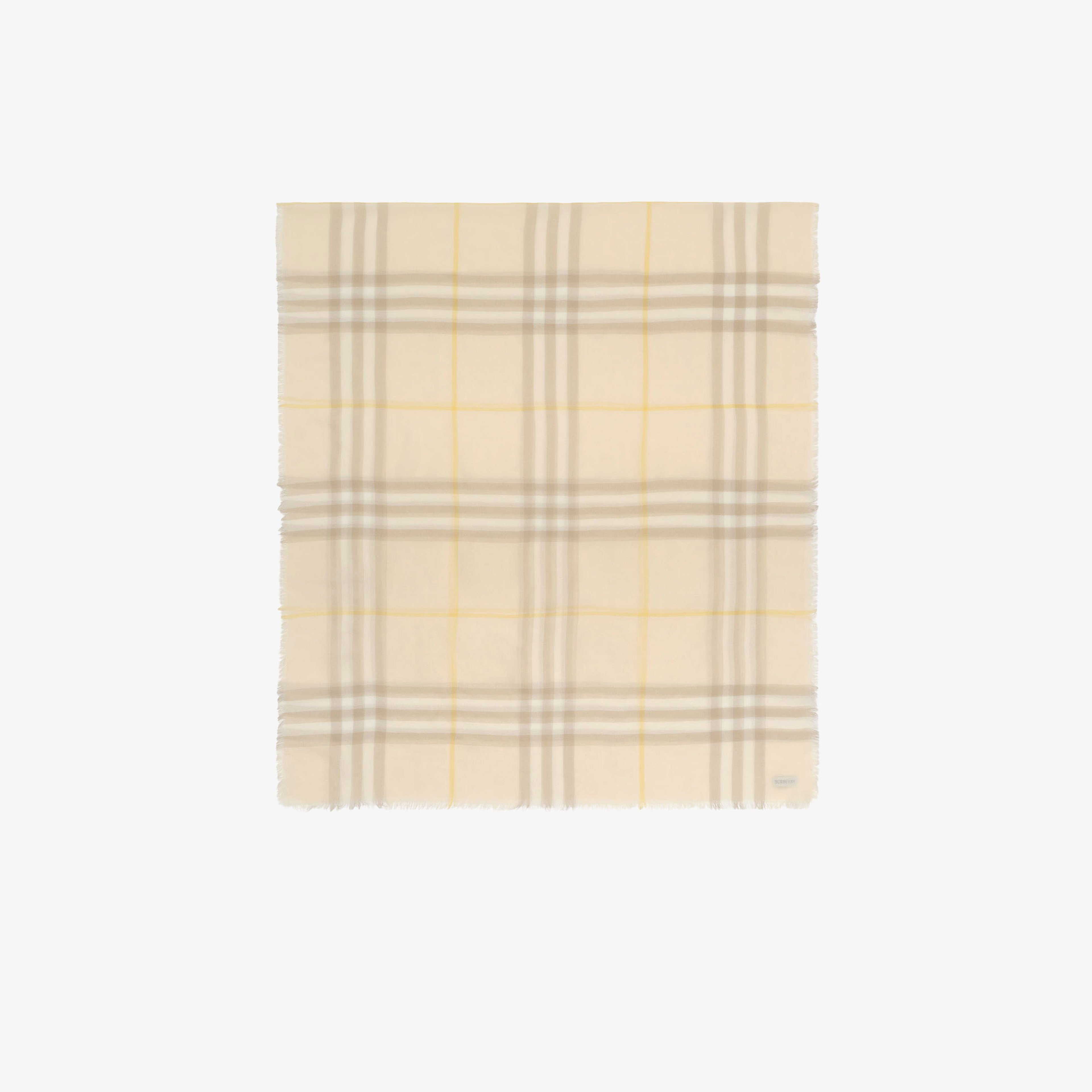 Burberry Wide Check Wool Kadın Bej Atkı